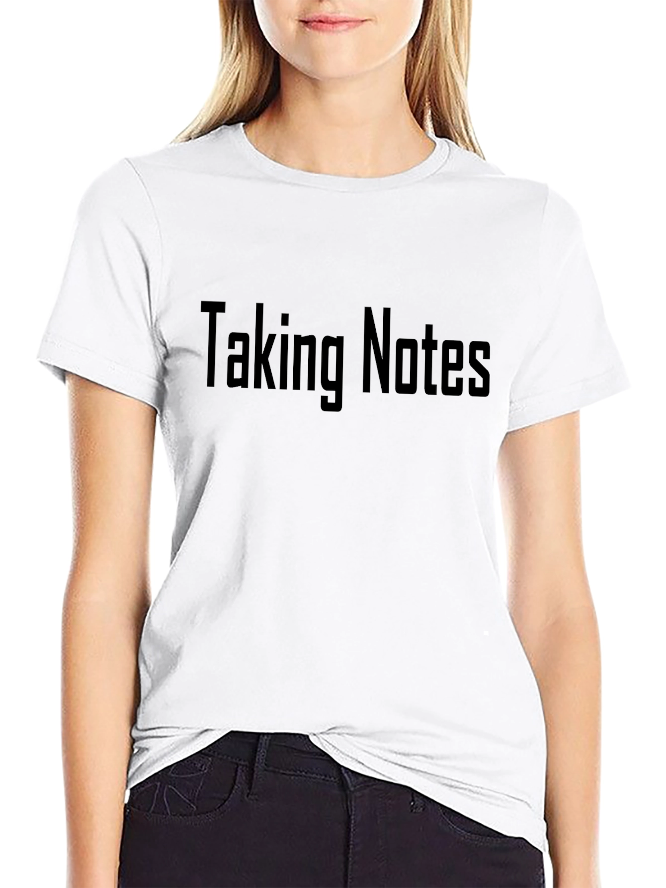 Taking Notes Graphic T-Shirt - Black Casual Tee