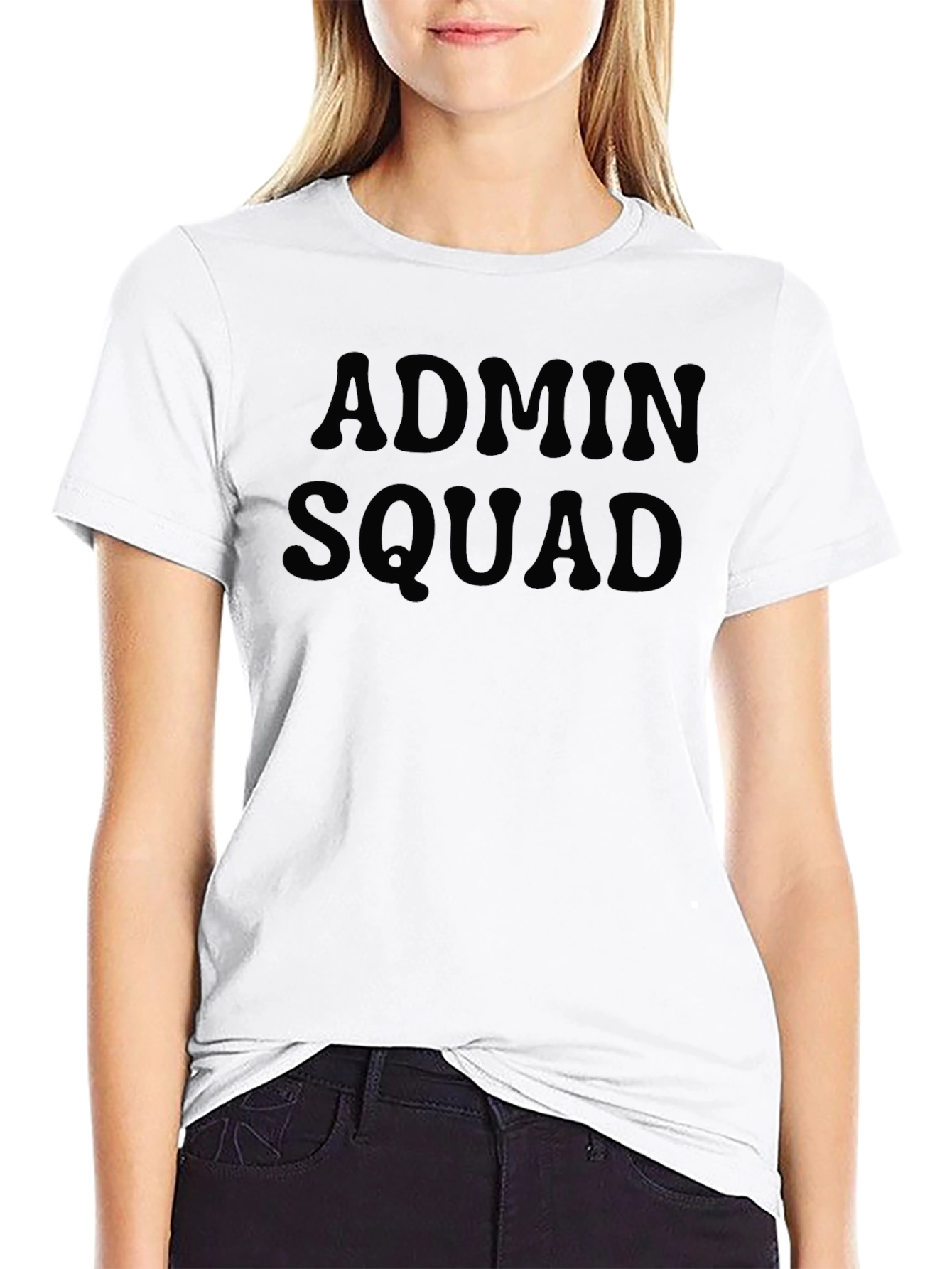 Admin Squad Black Crew Neck T-Shirt