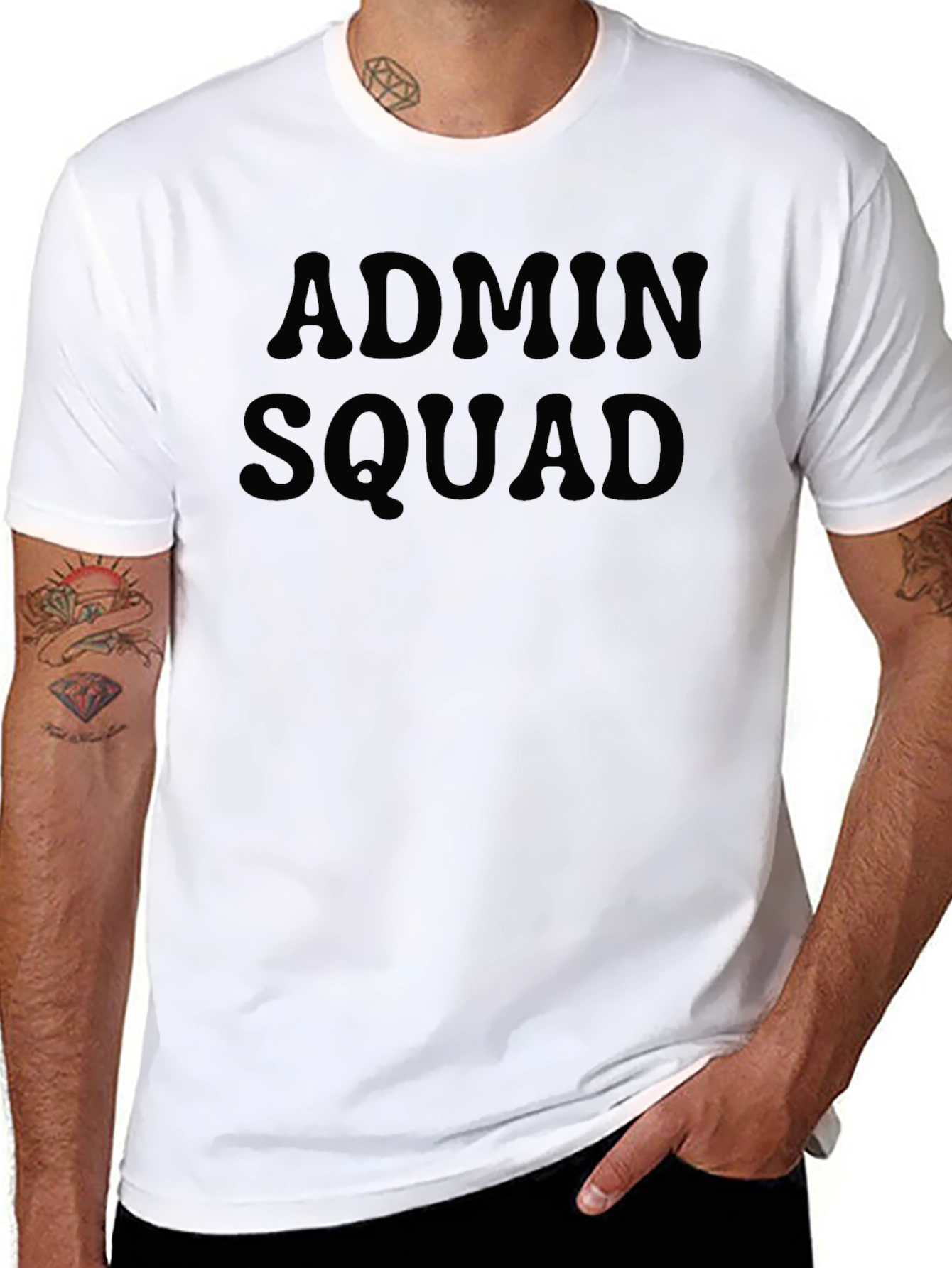 Admin Squad Black Crew Neck T-Shirt