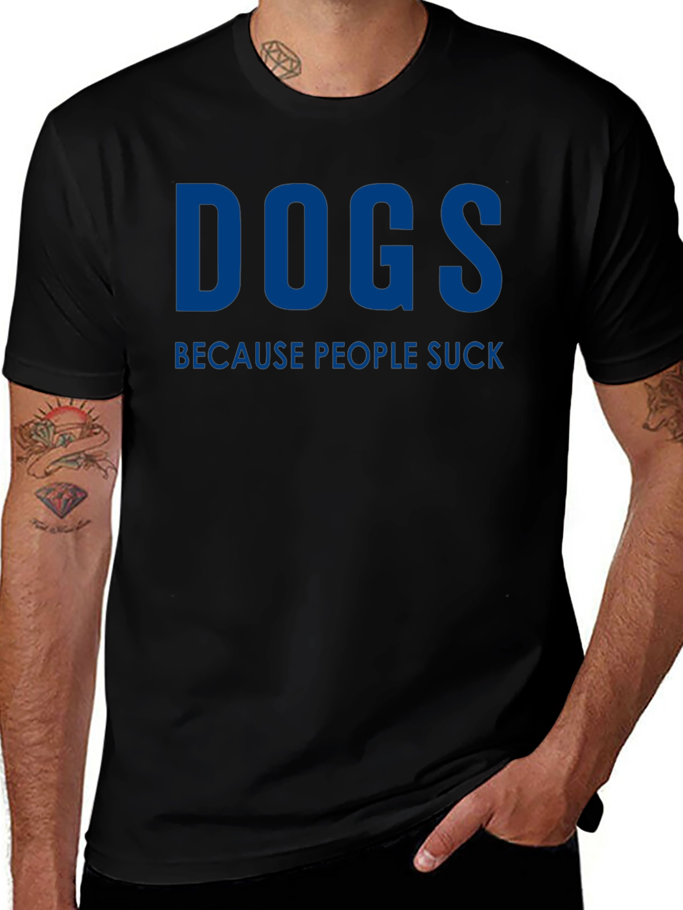 Dogs Because People Suck Funny Graphic Tee