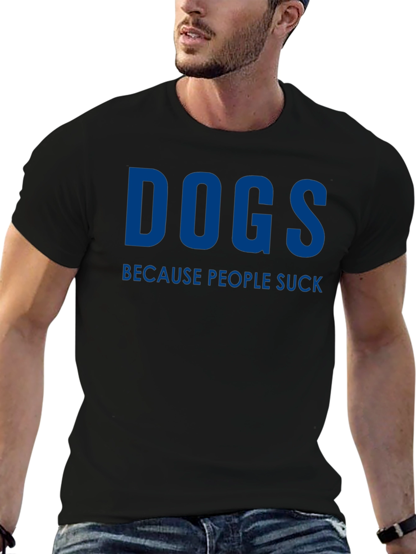 Dogs Because People Suck Funny Graphic Tee