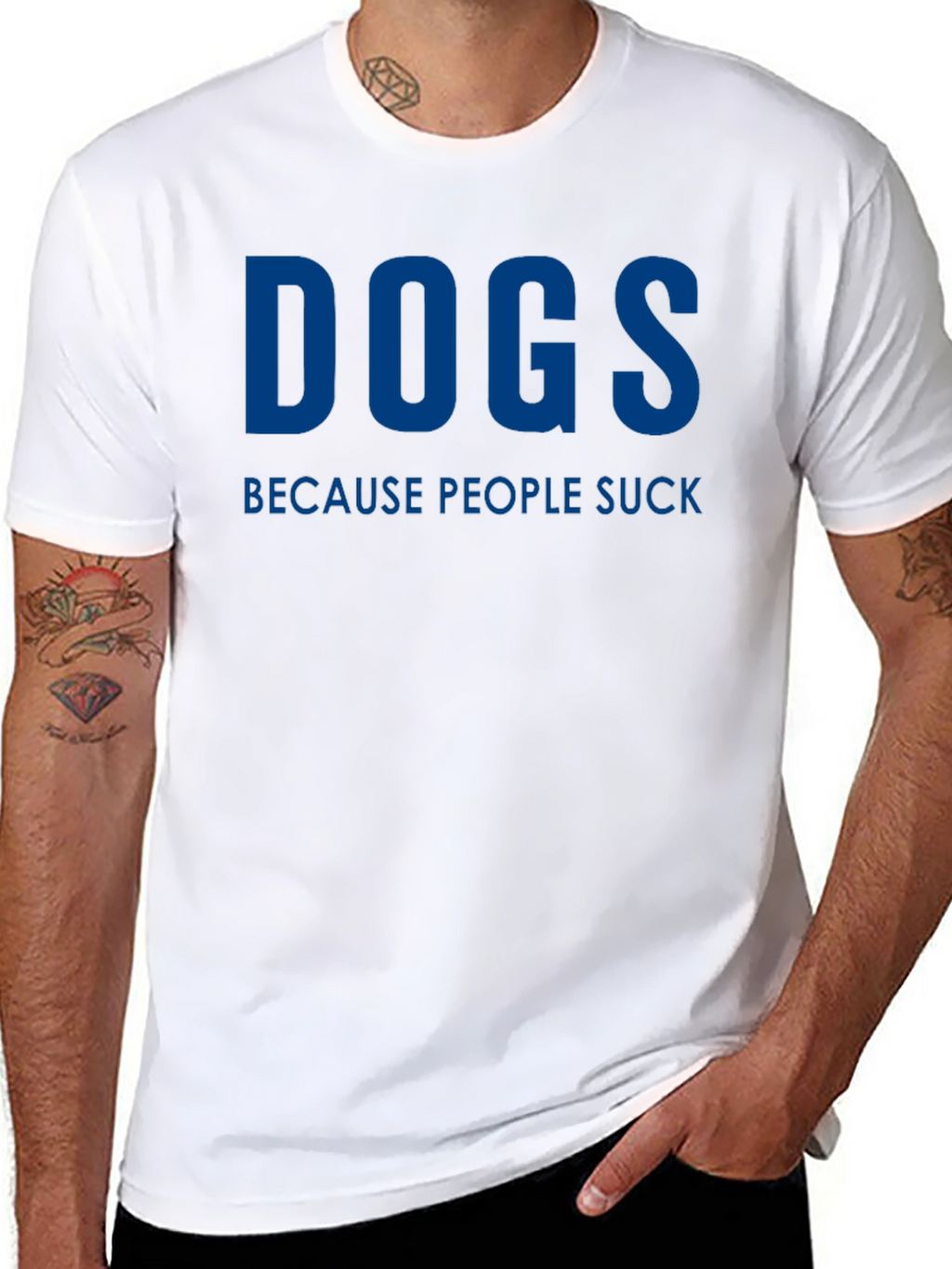 Dogs Because People Suck Funny Graphic Tee