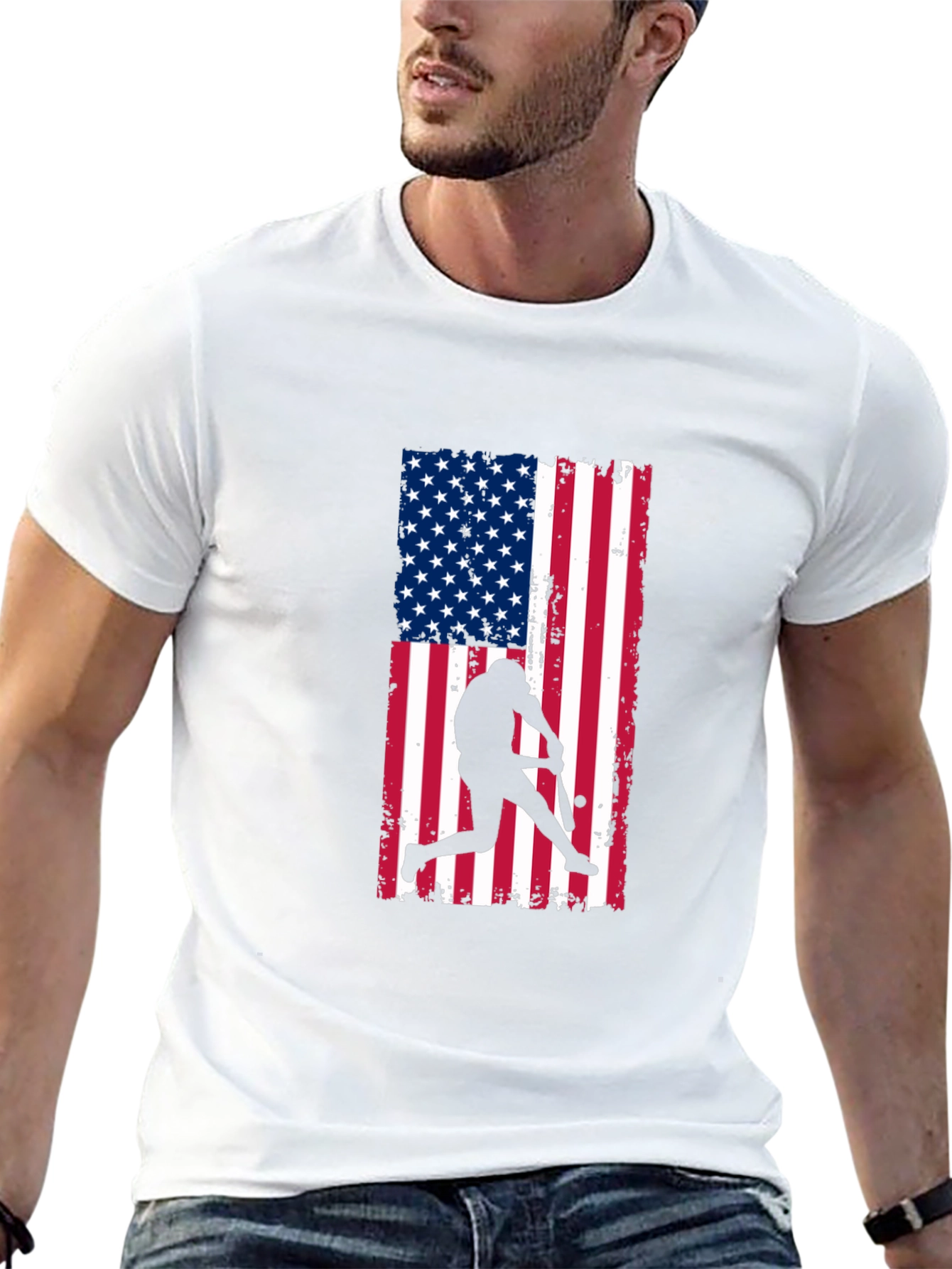 American Baseball Flag Graphic Tee