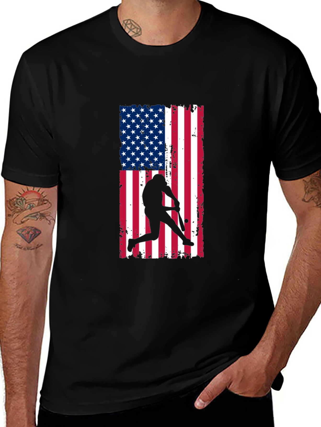 American Baseball Flag Graphic Tee