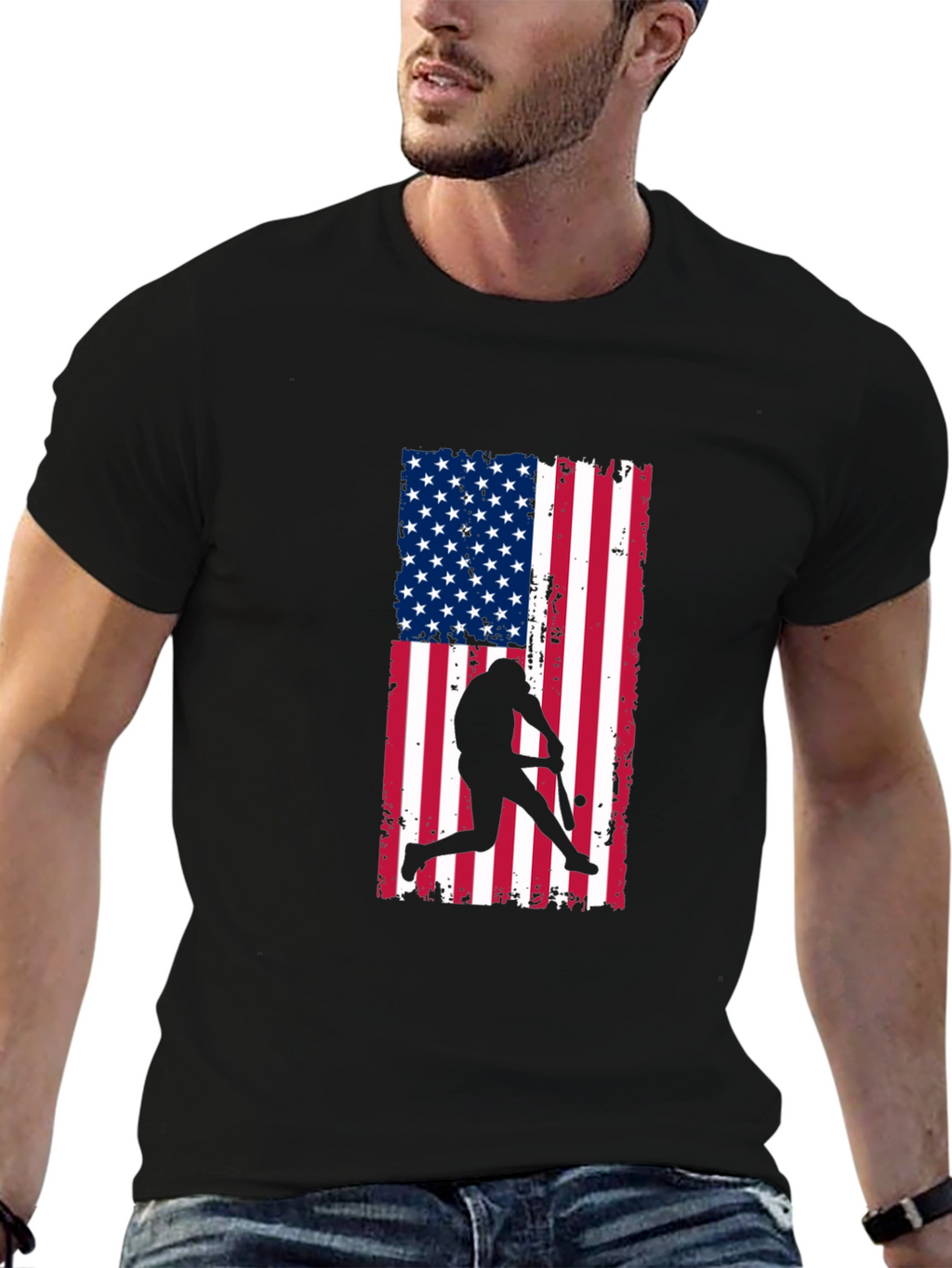 American Baseball Flag Graphic Tee
