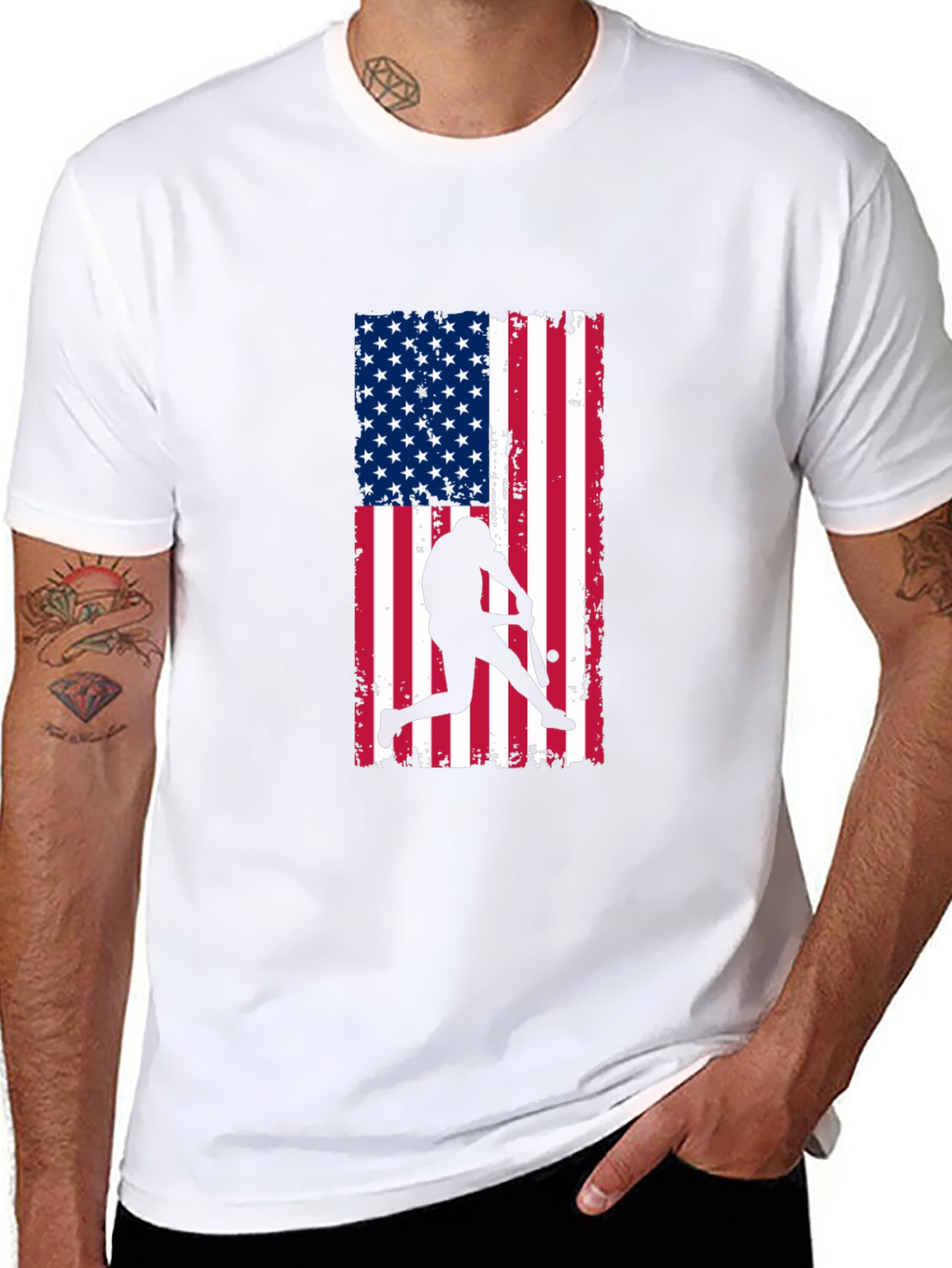 American Baseball Flag Graphic Tee