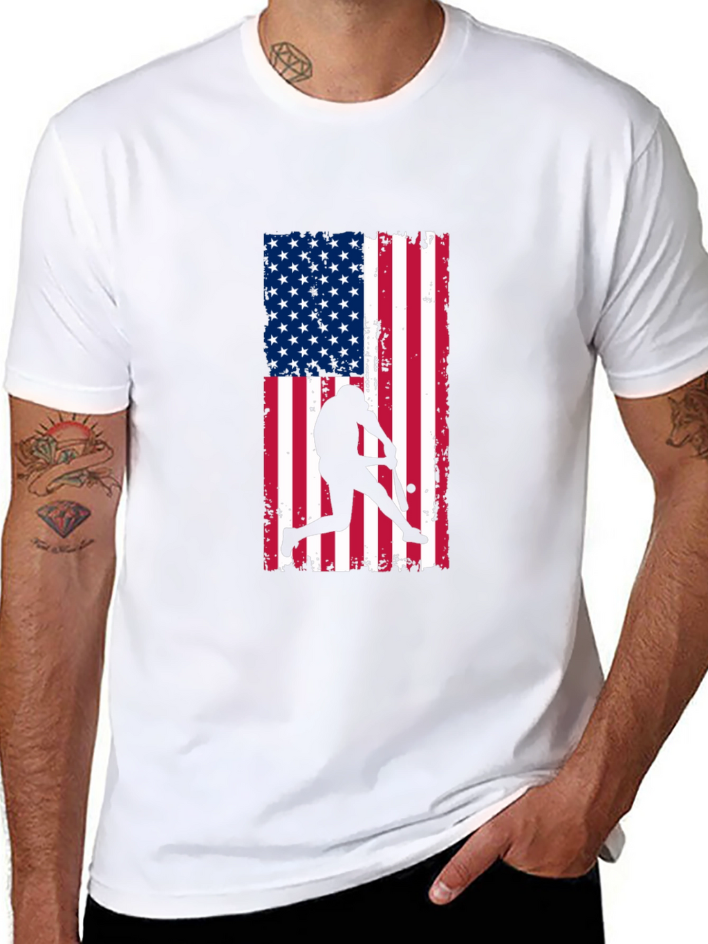 American Baseball Flag Graphic Tee