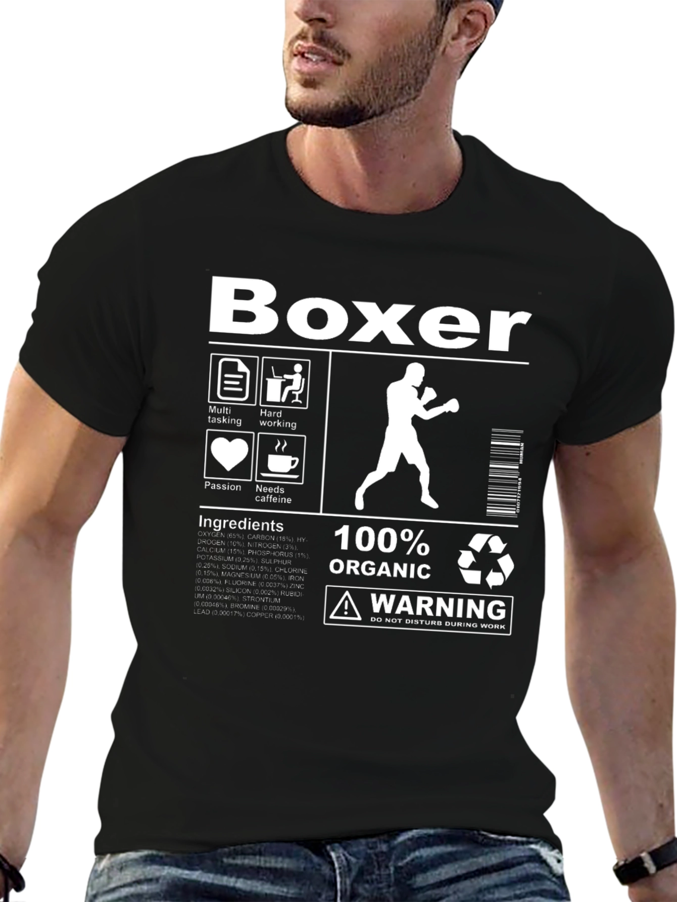 Boxer Humor Graphic Tee - 100% Organic Funny T-Shirt