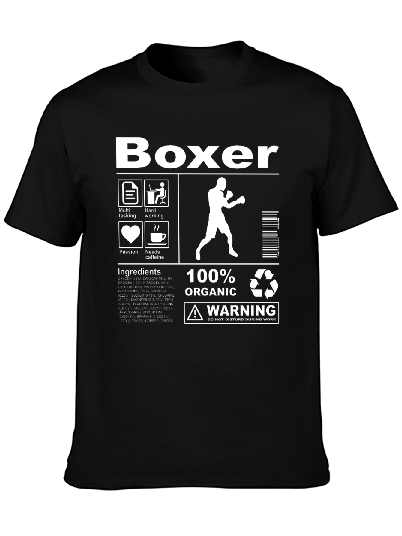 Boxer Humor Graphic Tee - 100% Organic Funny T-Shirt