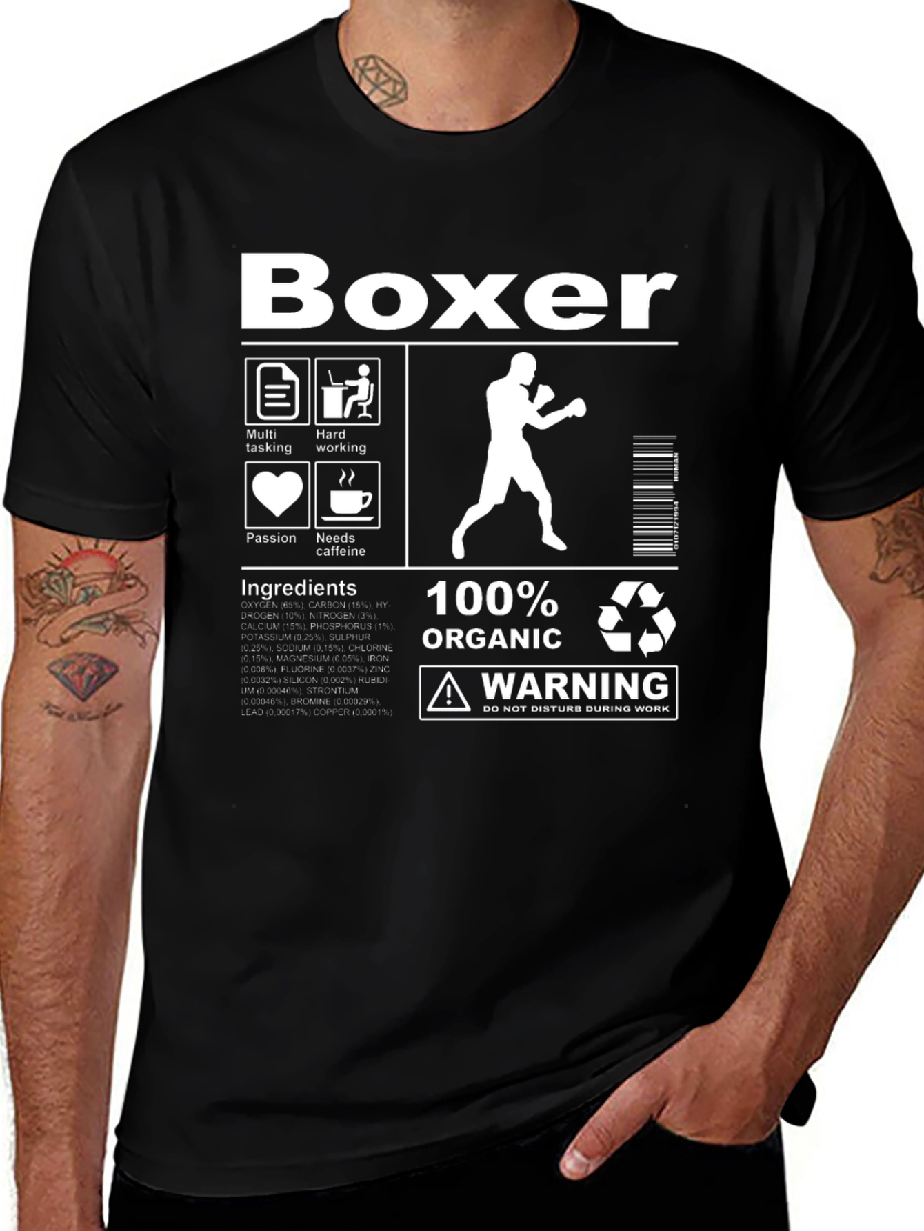 Boxer Humor Graphic Tee - 100% Organic Funny T-Shirt