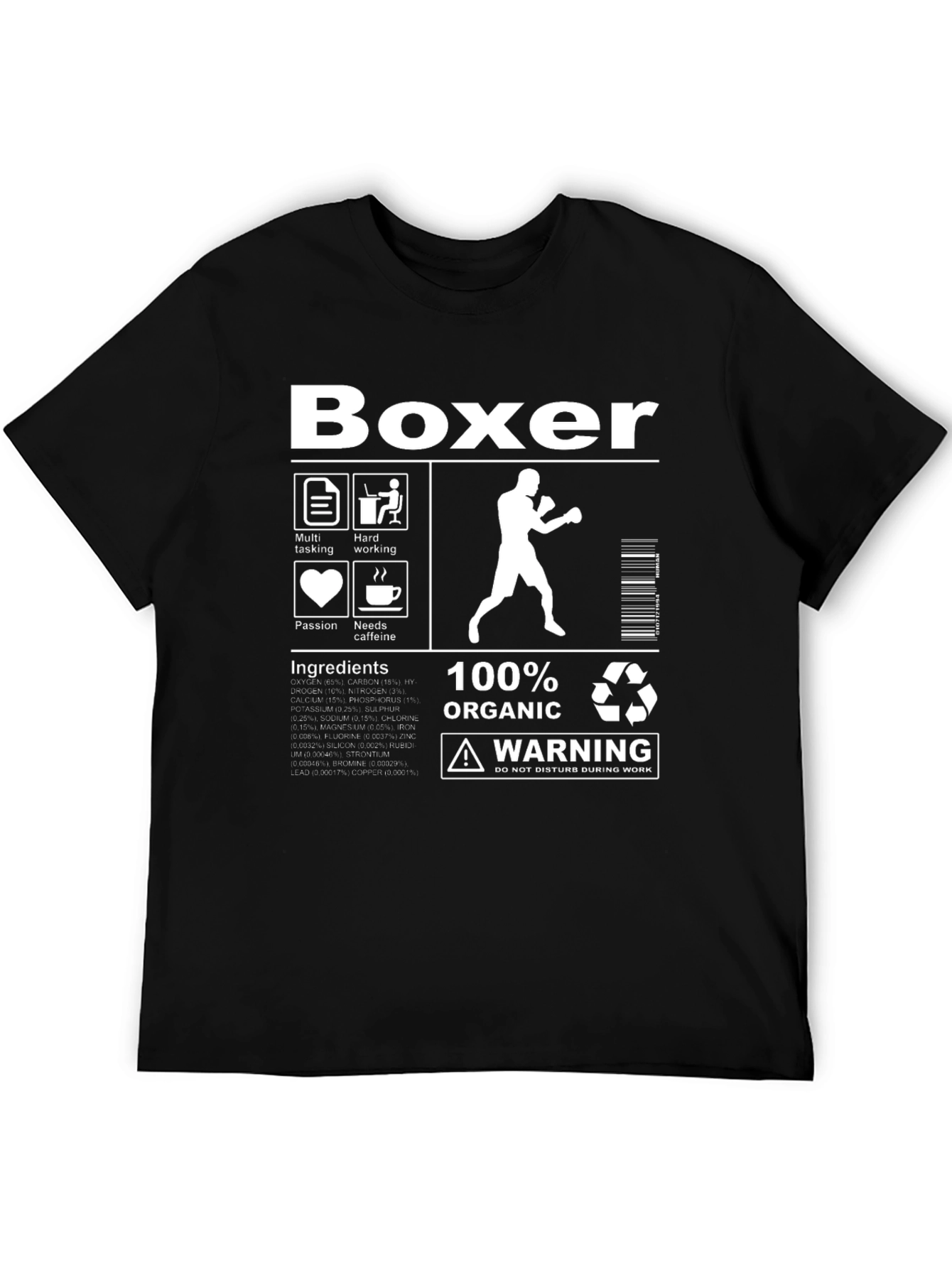 Boxer Humor Graphic Tee - 100% Organic Funny T-Shirt