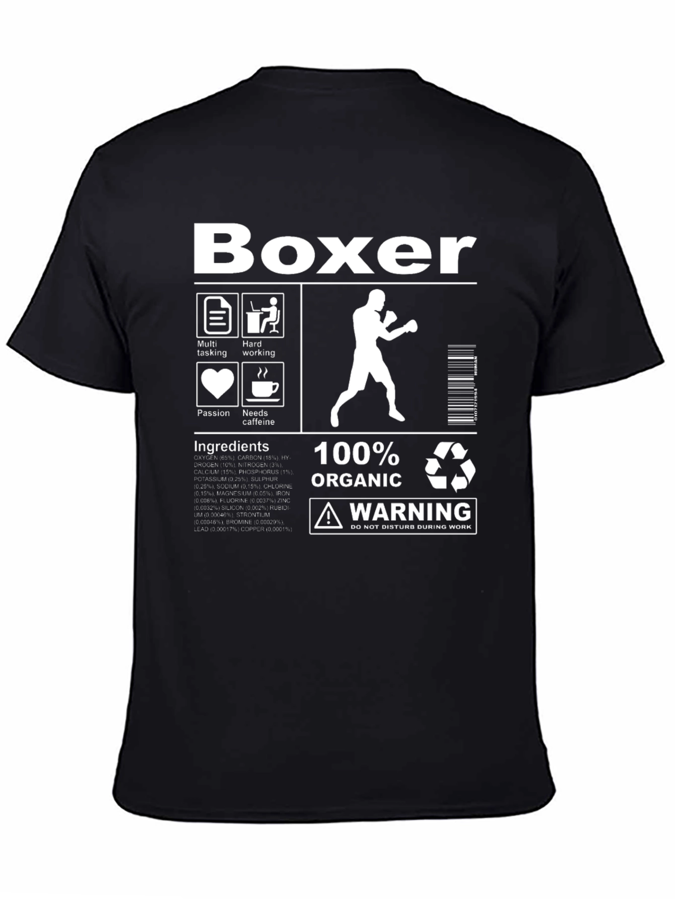 Boxer Humor Graphic Tee - 100% Organic Funny T-Shirt