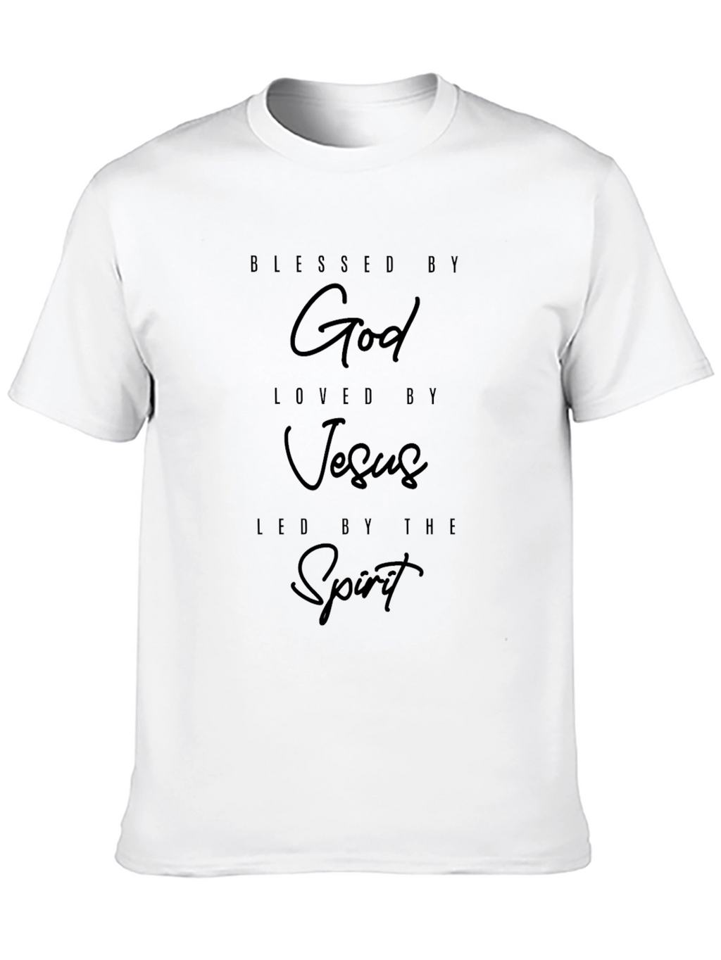 Blessed by God Graphic Black T-Shirt