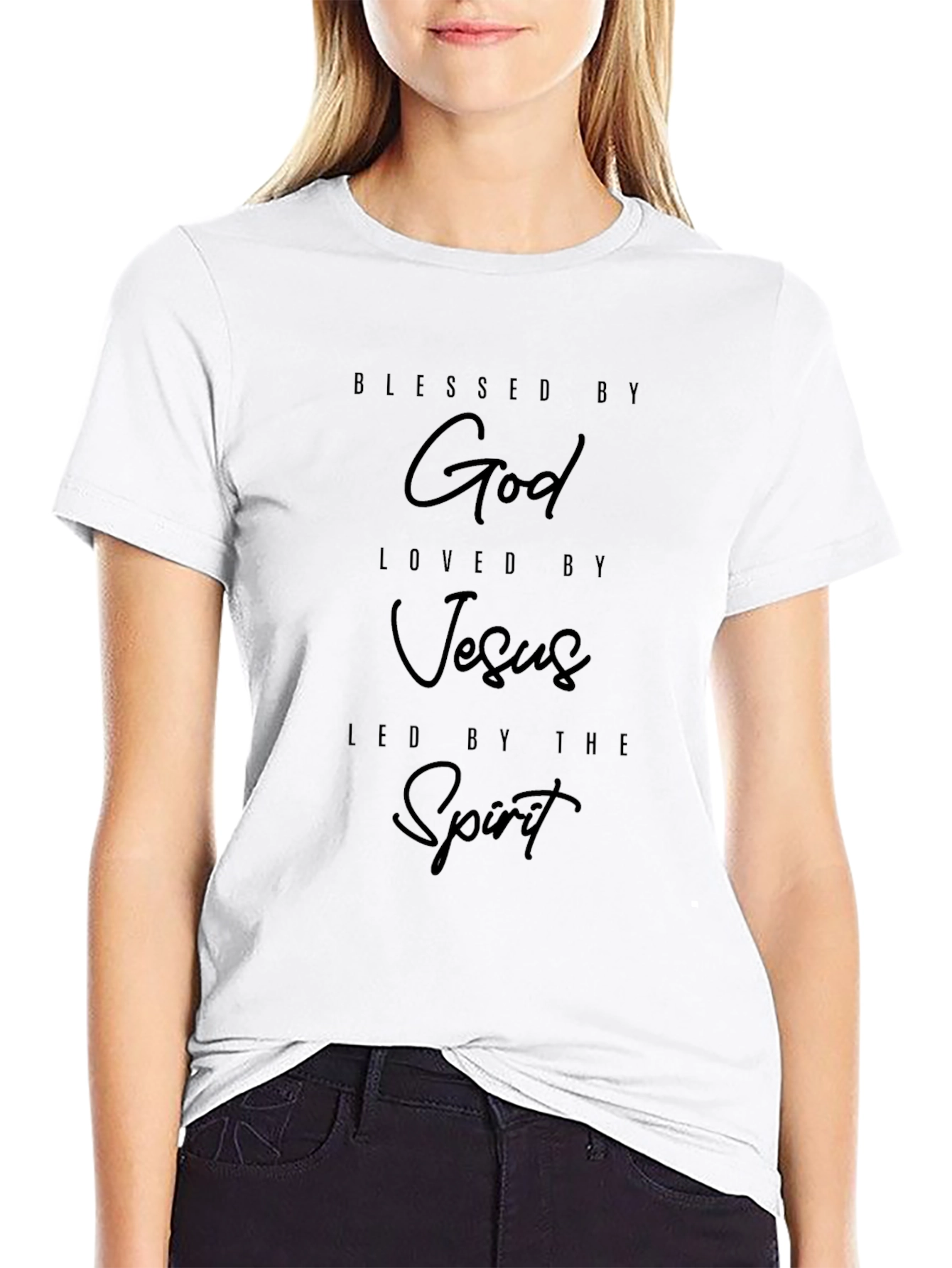 Blessed by God Graphic Black T-Shirt