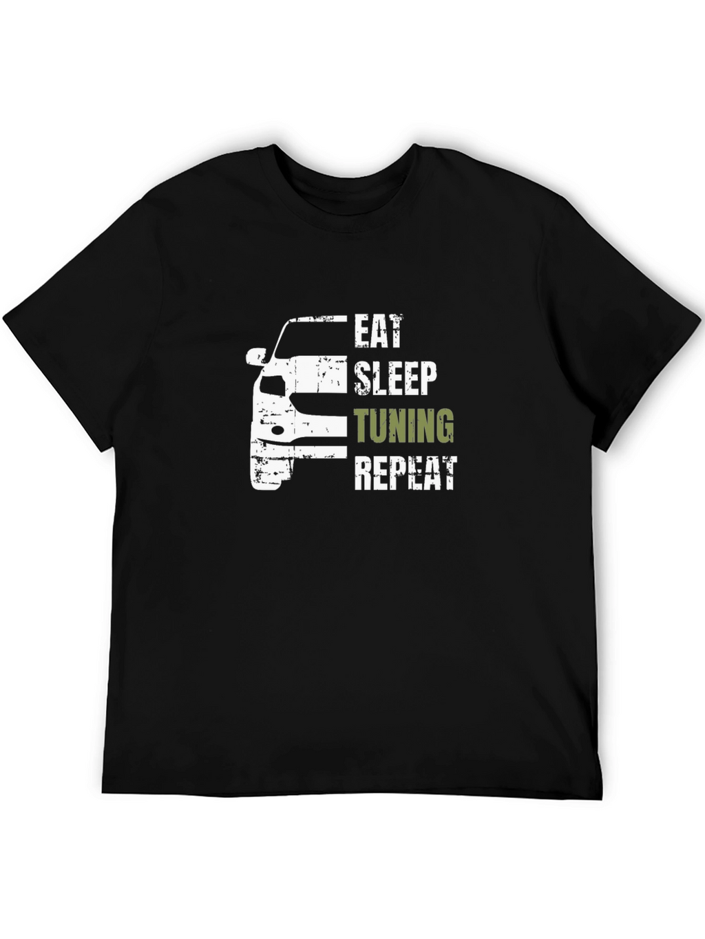 Eat Sleep Tuning Repeat Black Graphic T-Shirt