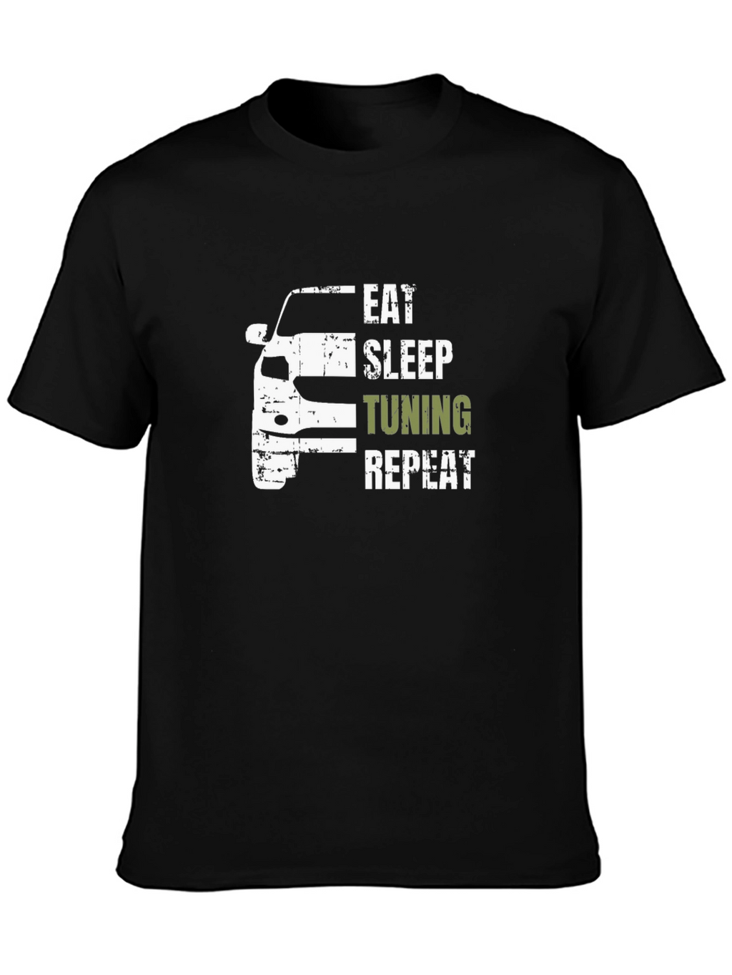 Eat Sleep Tuning Repeat Black Graphic T-Shirt