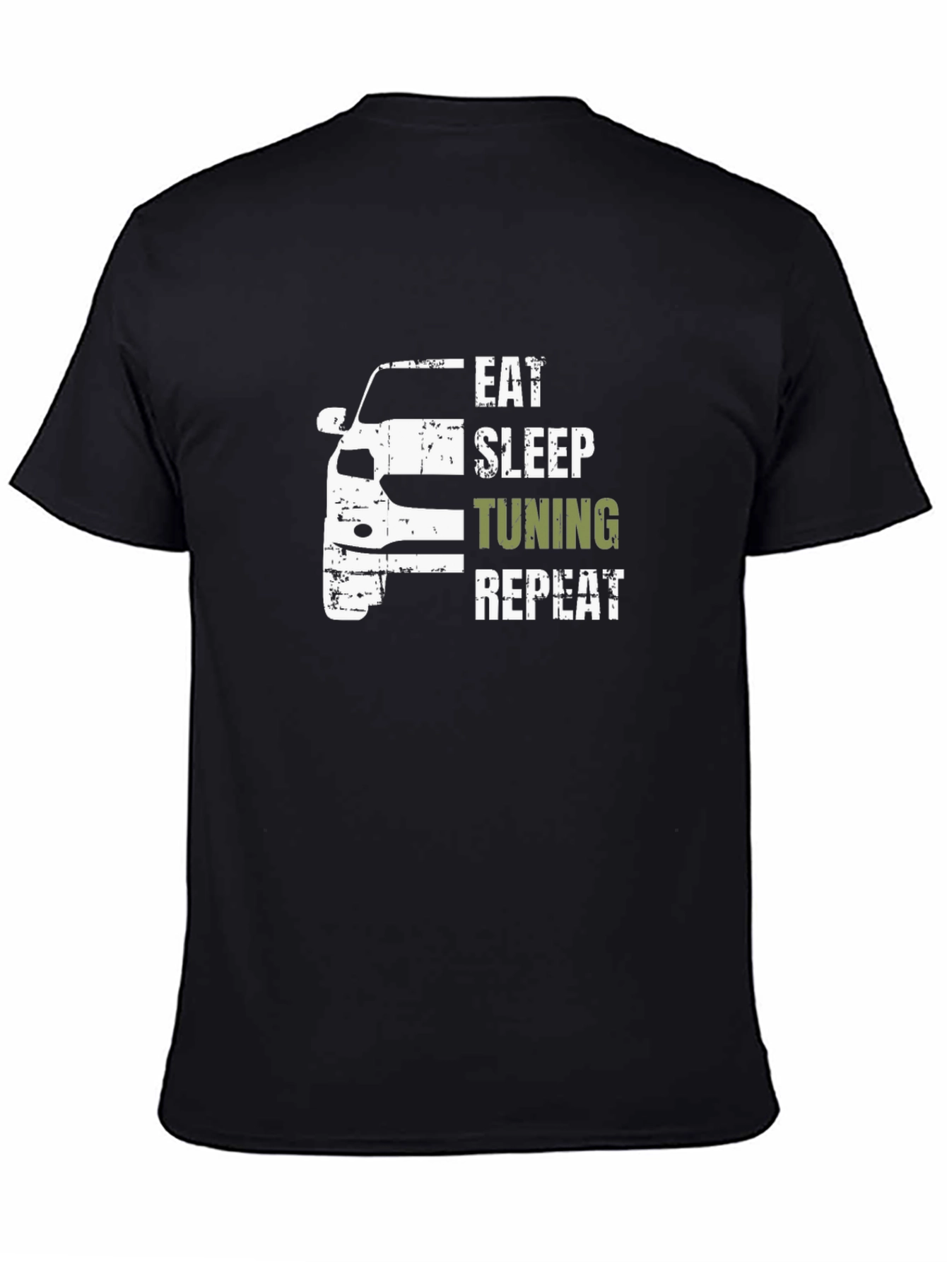 Eat Sleep Tuning Repeat Black Graphic T-Shirt