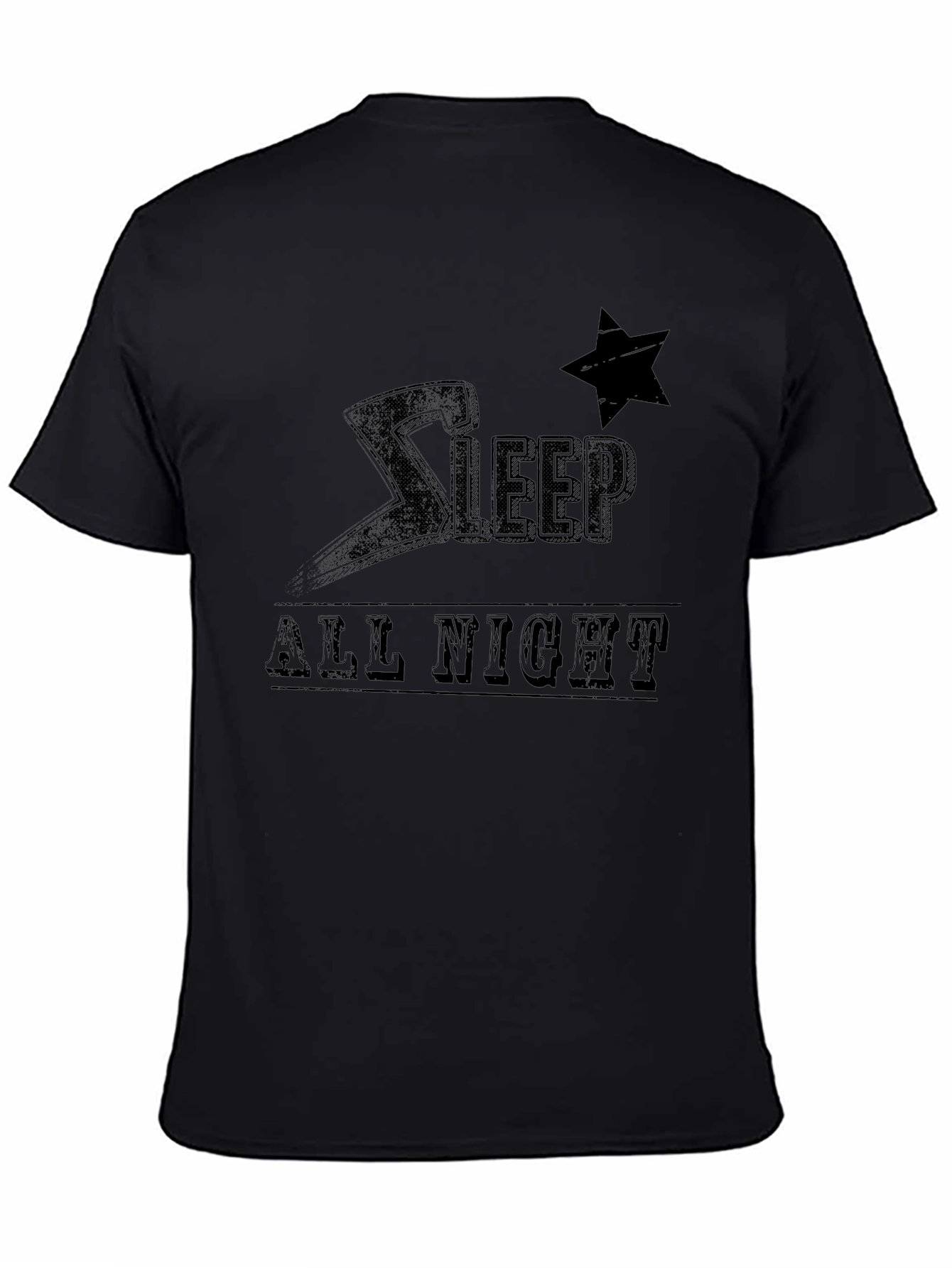 Sleep All Night Black T-Shirt