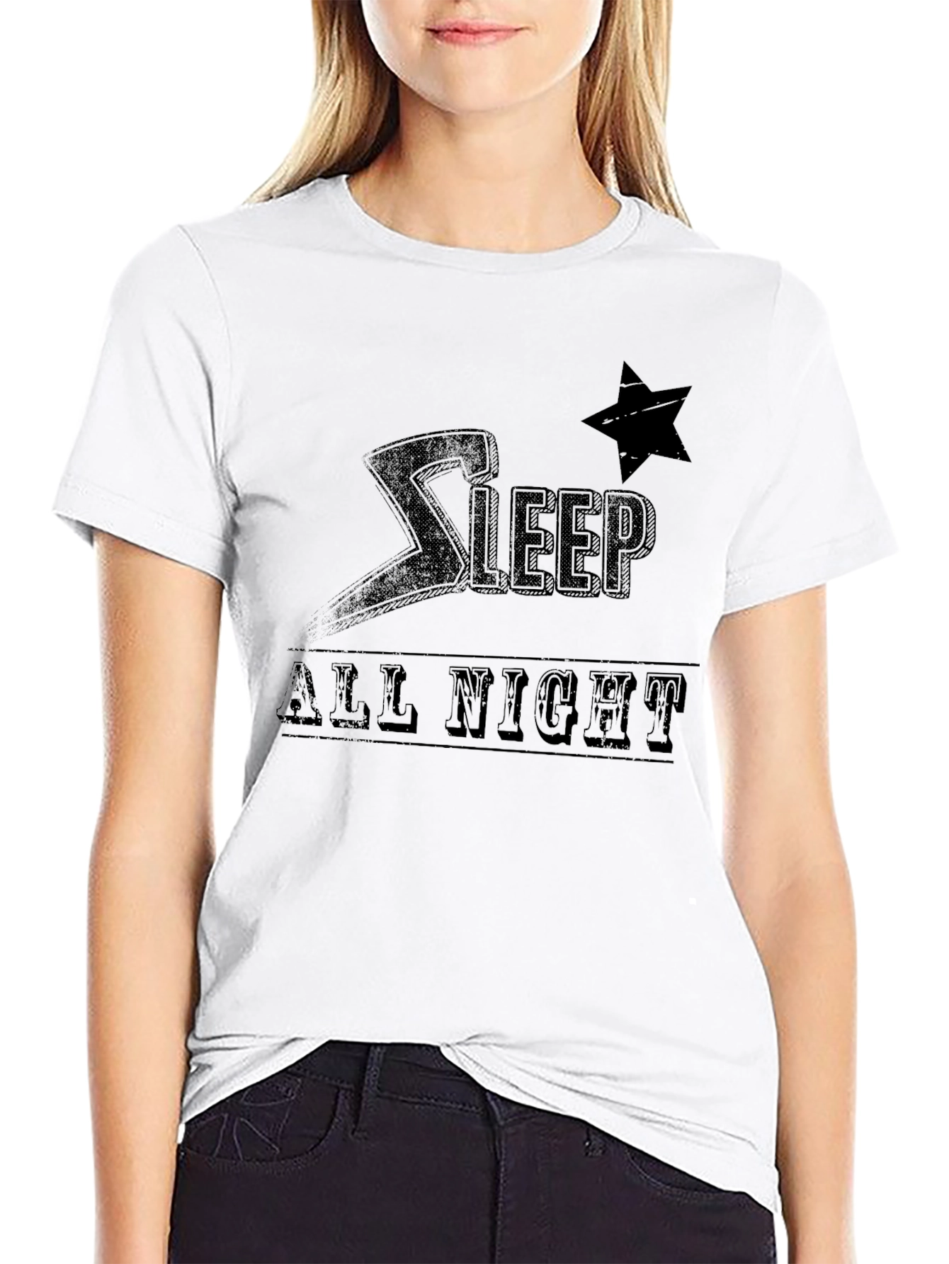 Sleep All Night Black T-Shirt