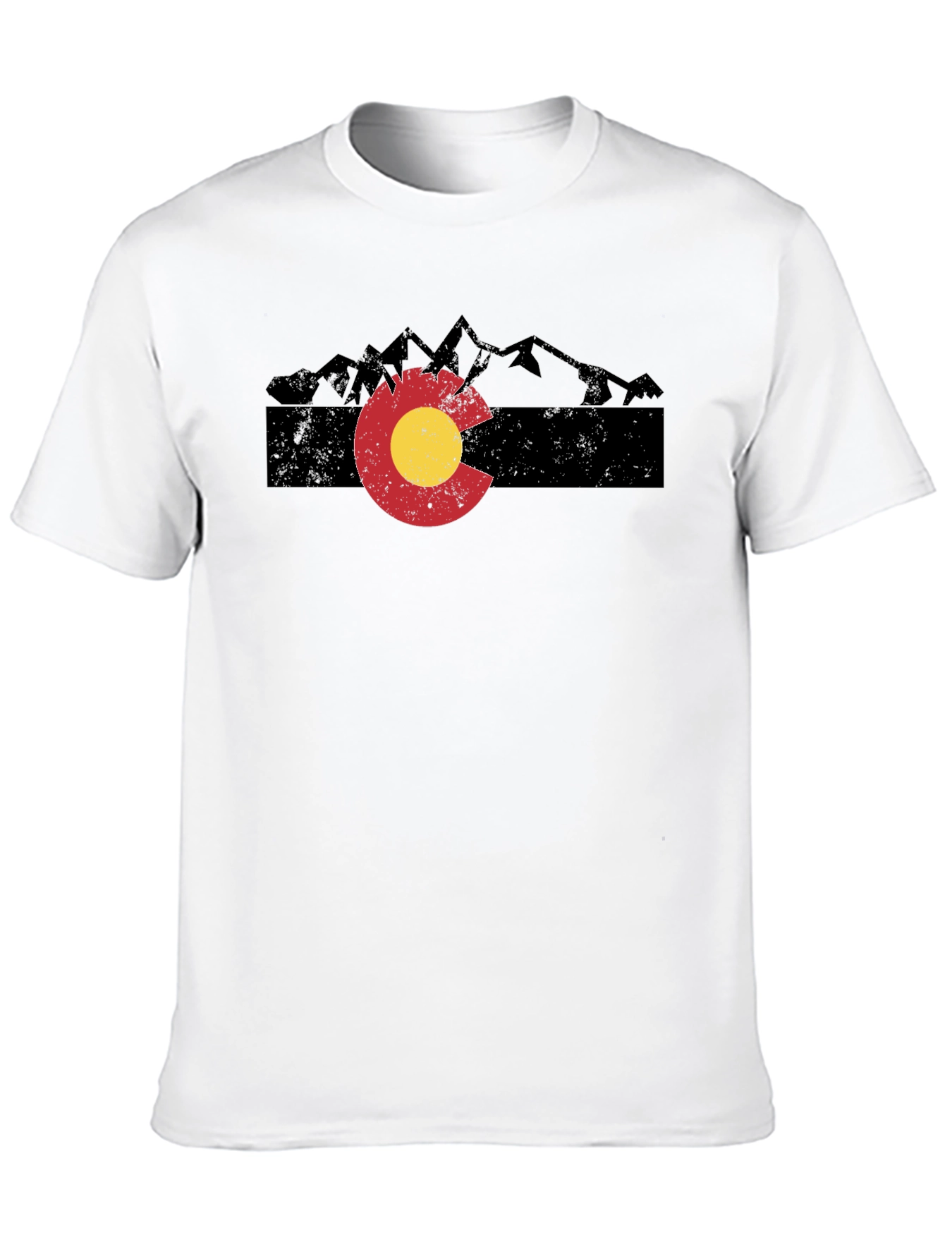 Colorado Mountain T-Shirt - Distressed Flag Graphic Tee