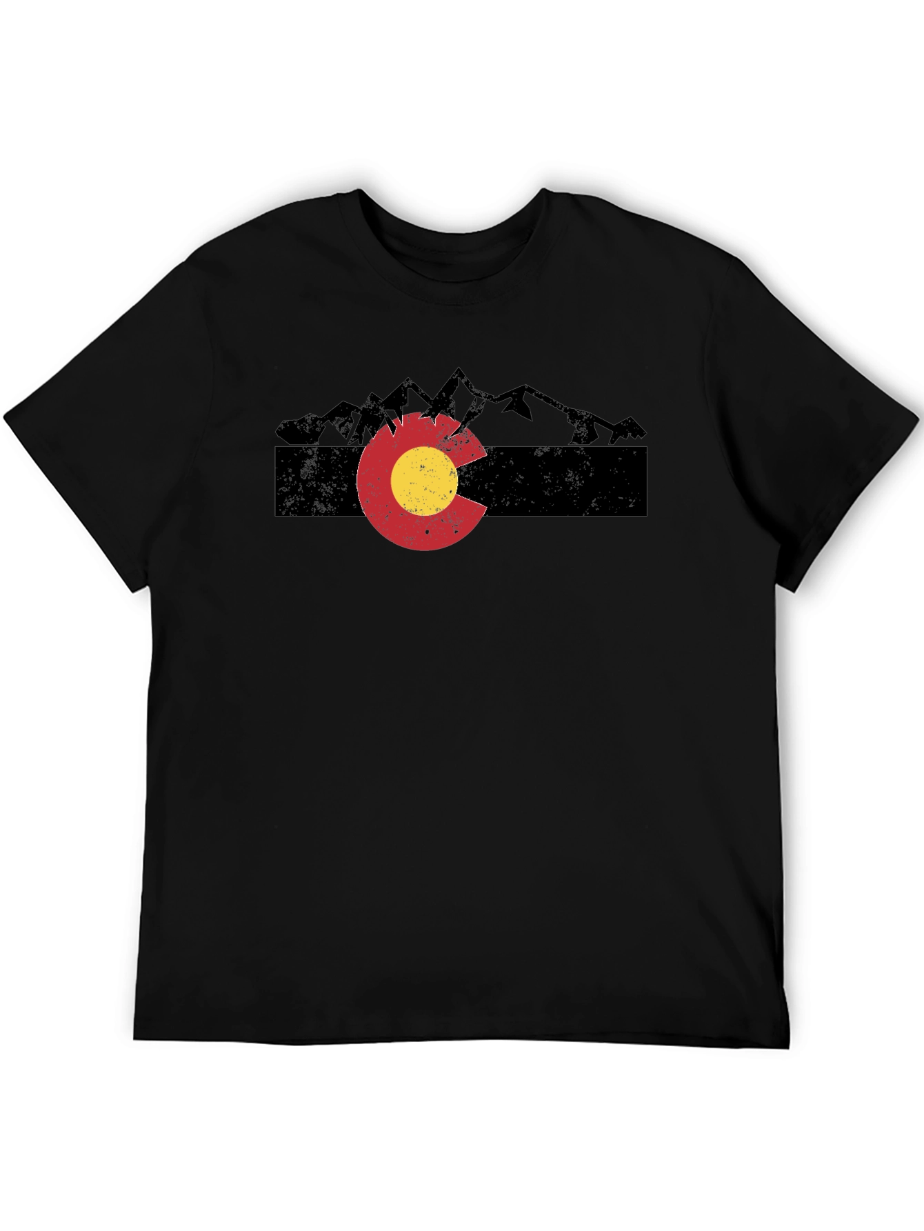 Colorado Mountain T-Shirt - Distressed Flag Graphic Tee