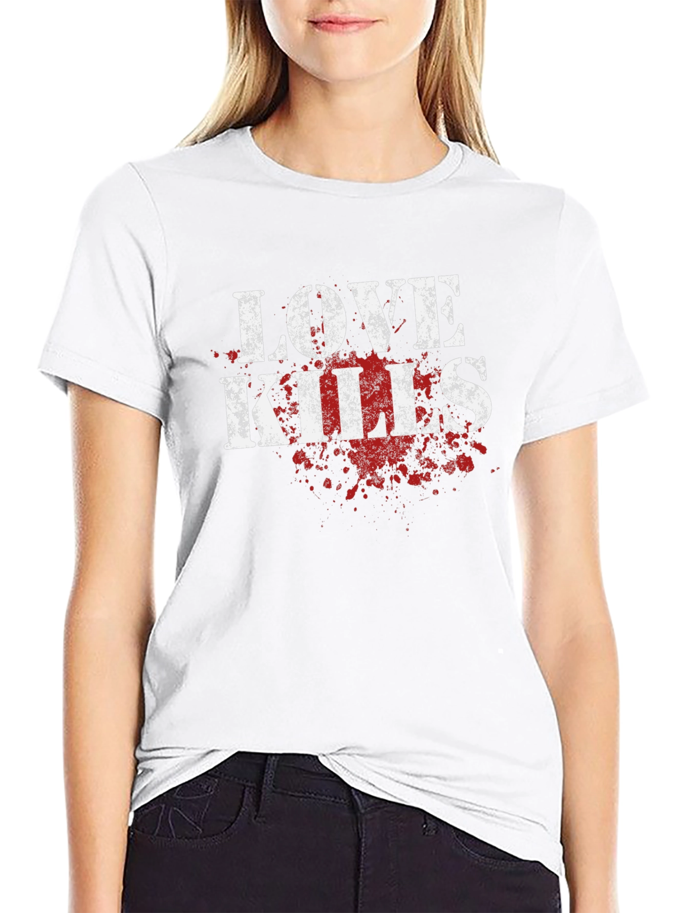Love Kills Graphic Tee - Black Cotton T-Shirt