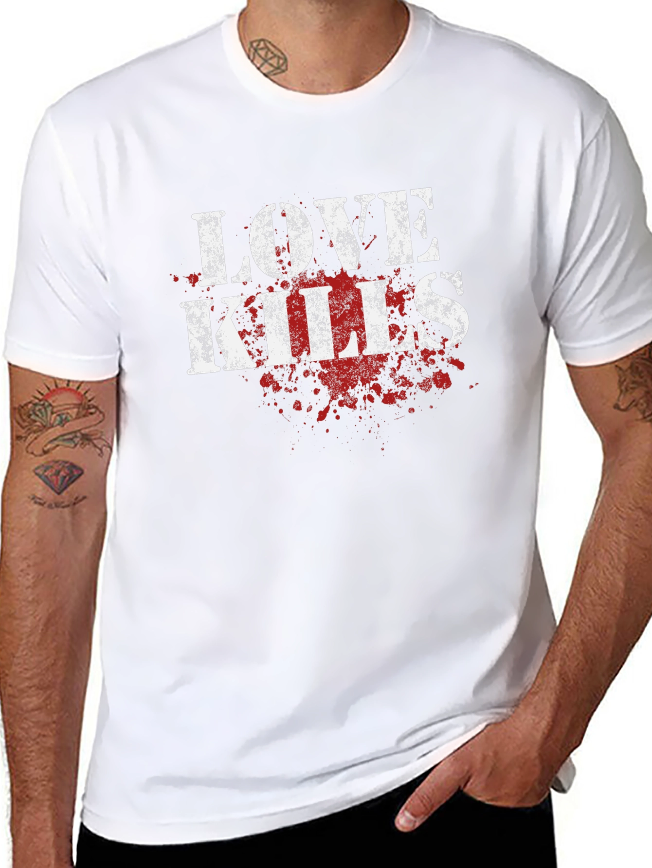 Love Kills Graphic Tee - Black Cotton T-Shirt