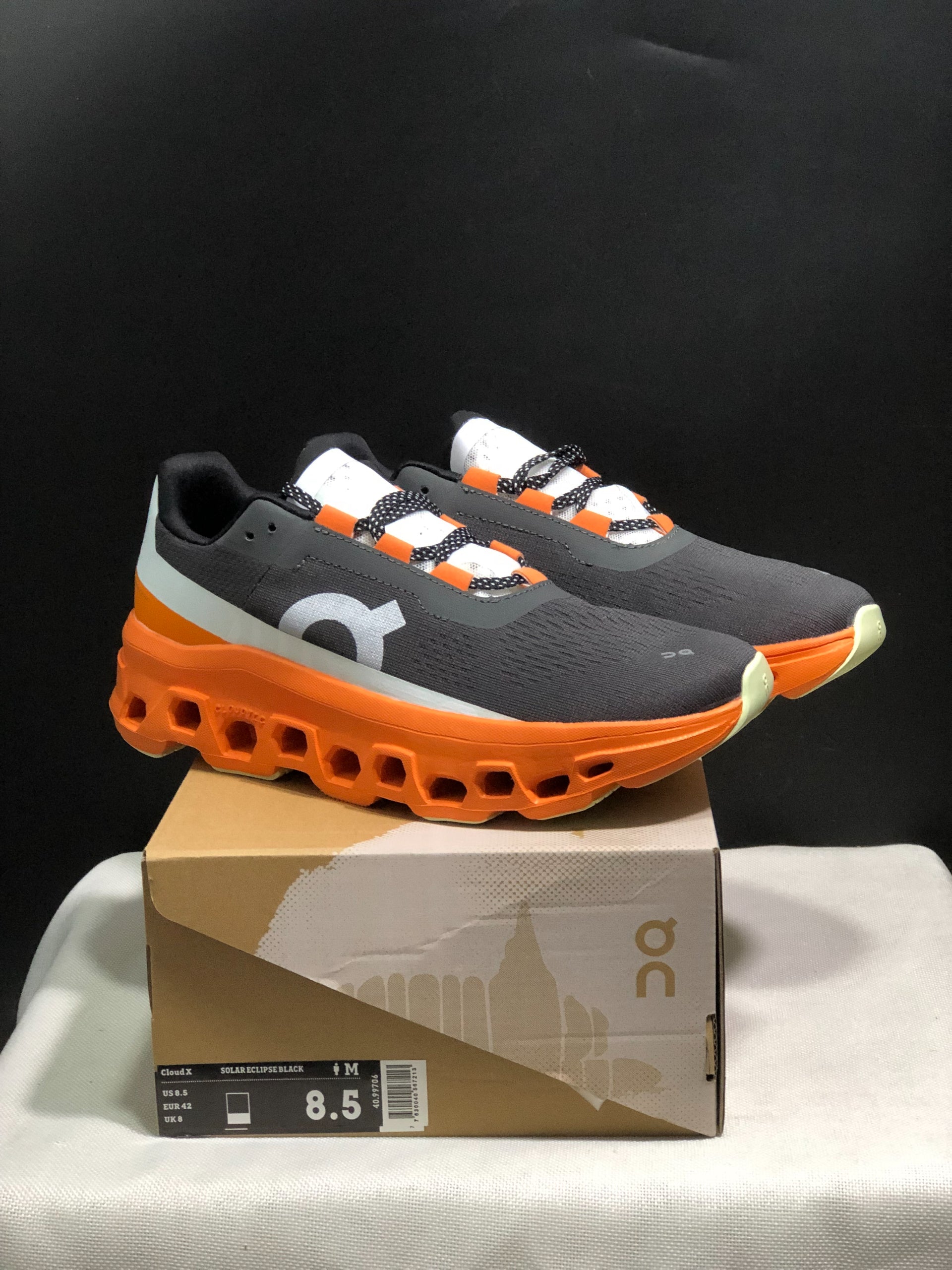 On Running Cloudmonster Sneakers Gray Orange | Yellow