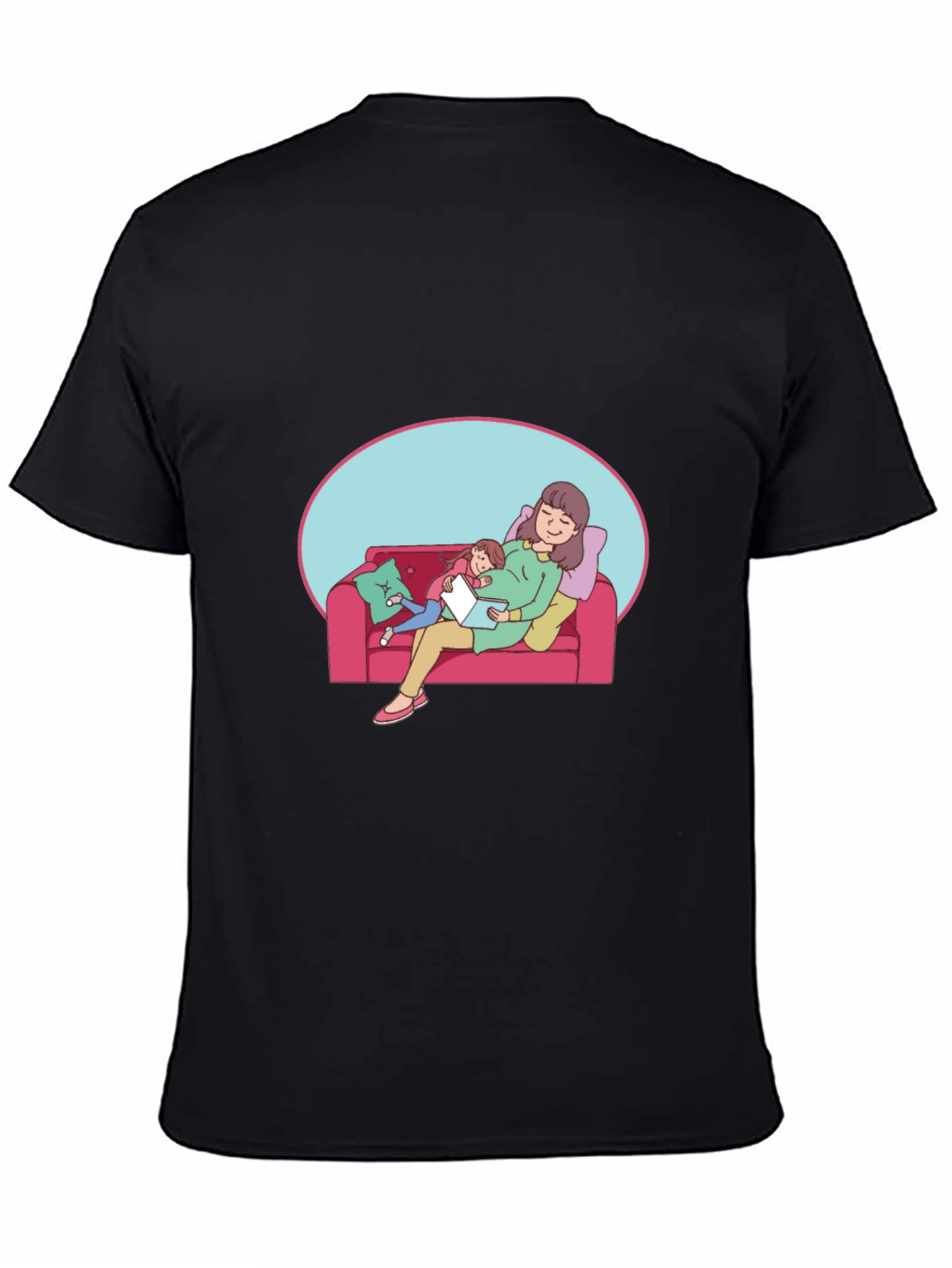 Comfortable Black T-Shirt - Mother & Child Graphic