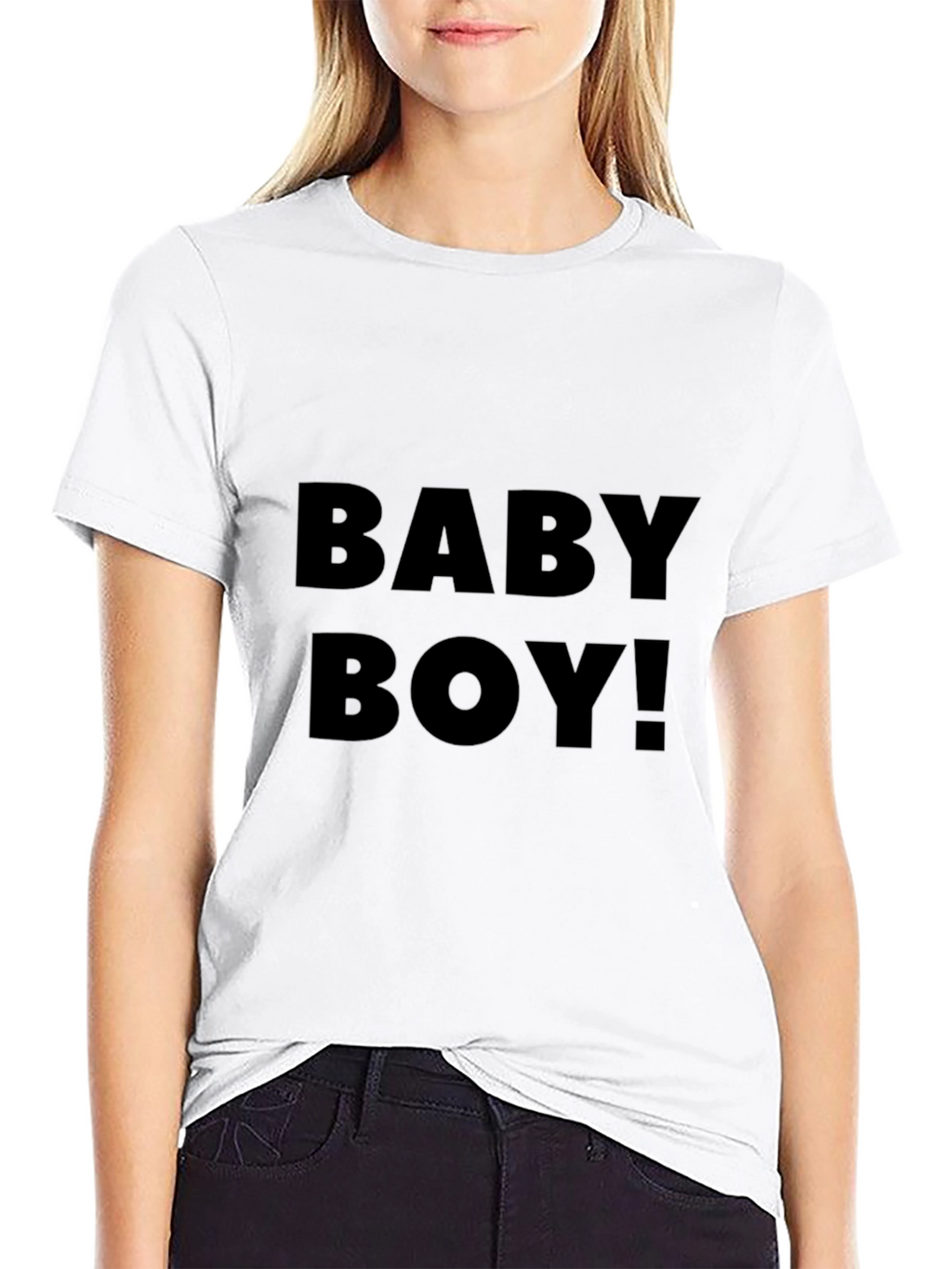 Baby Boy! Black Crew Neck Graphic Tee
