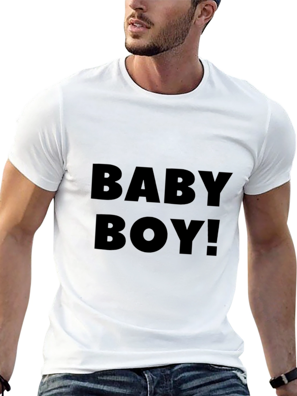 Baby Boy! Black Crew Neck Graphic Tee