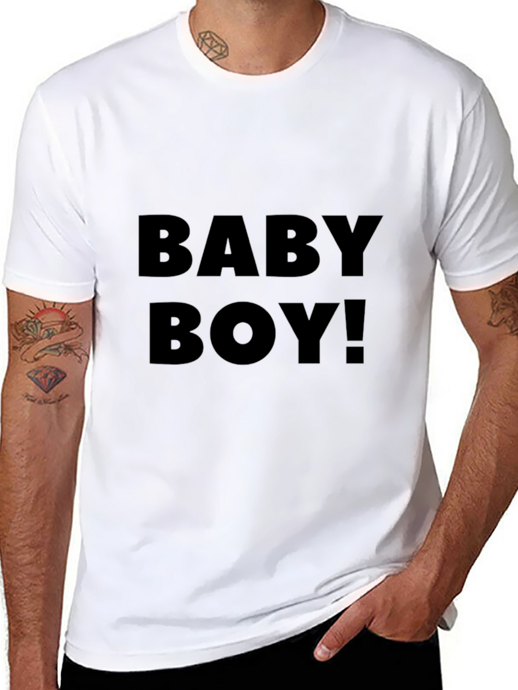 Baby Boy! Black Crew Neck Graphic Tee