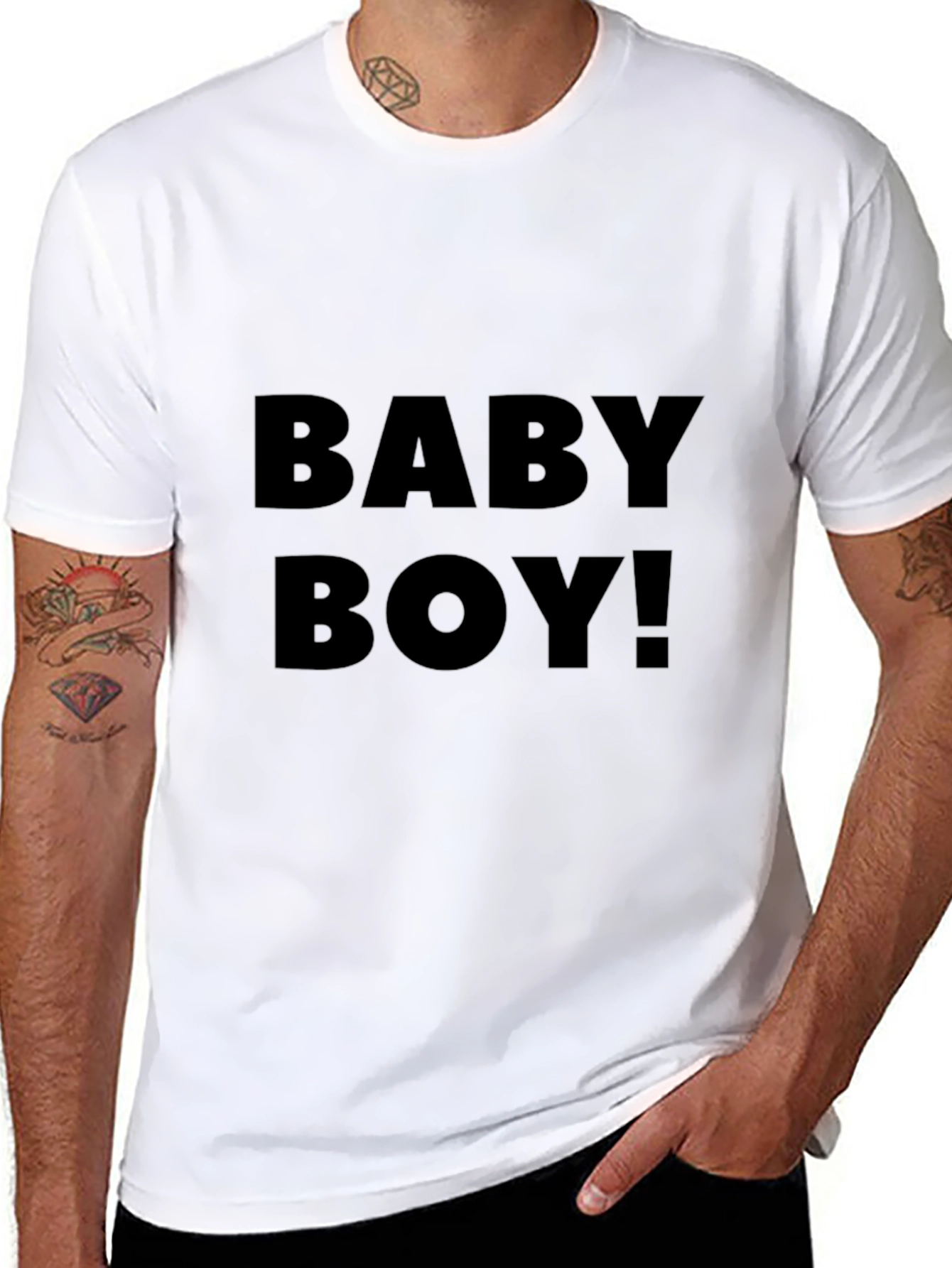 Baby Boy! Black Crew Neck Graphic Tee