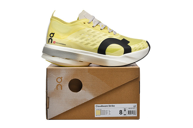 On Cloudboom Strike Running Shoes Pale Yellow