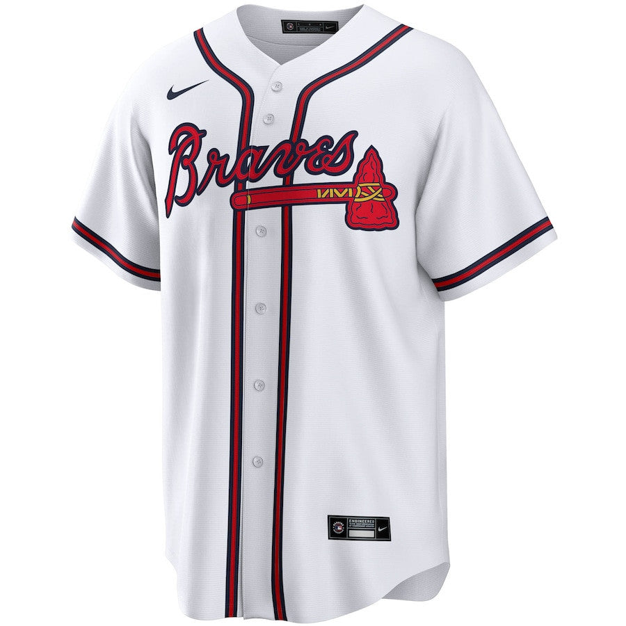 Ronald Acuna Jr. 13 Atlanta Braves Home Player Name Men Jersey - White Jersey