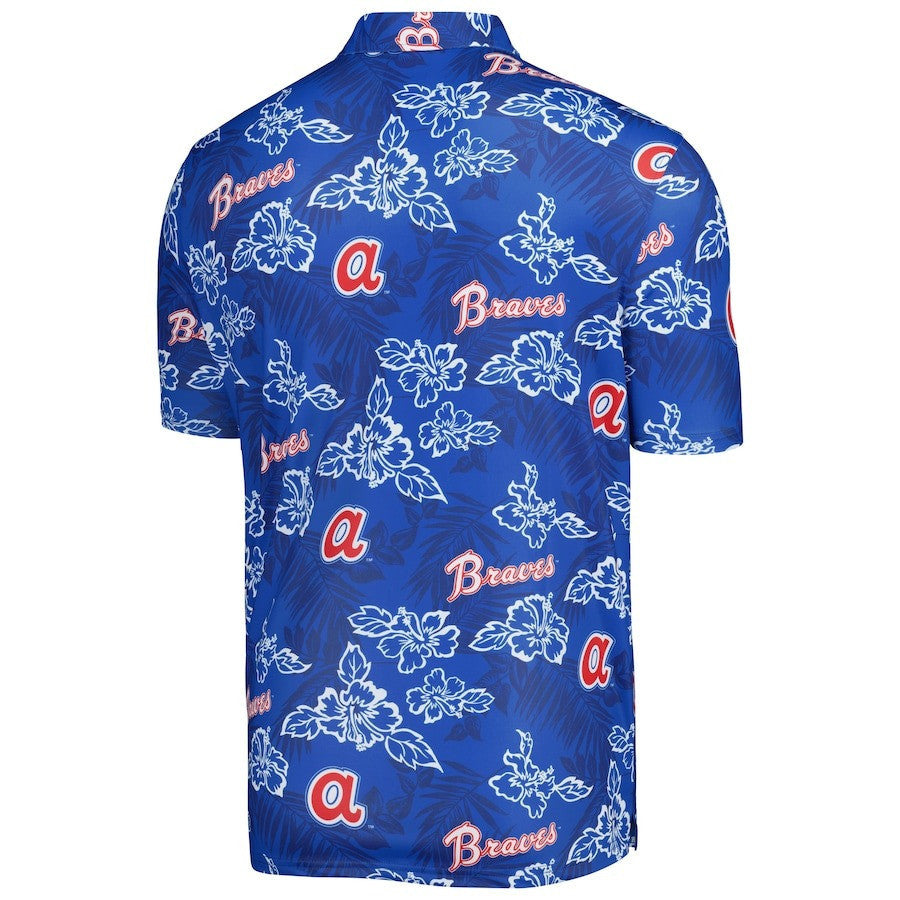 Atlanta Braves Reyn Spooner Cooperstown Collection Puamana Print Polo Shirt - Navy