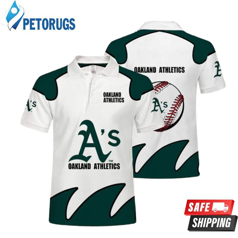 Oakland Athletics Green And White Printed Polo Shirt