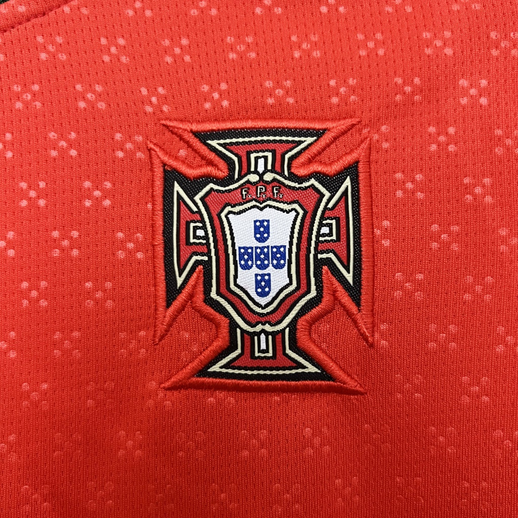 Kid's Portugal Home Long Sleeve Jersey+Shorts 2025