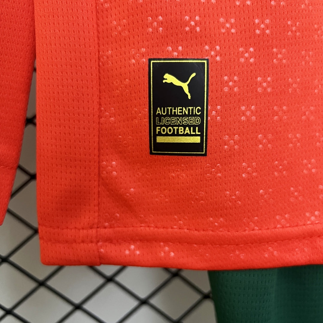 Kid's Portugal Home Long Sleeve Jersey+Shorts 2025