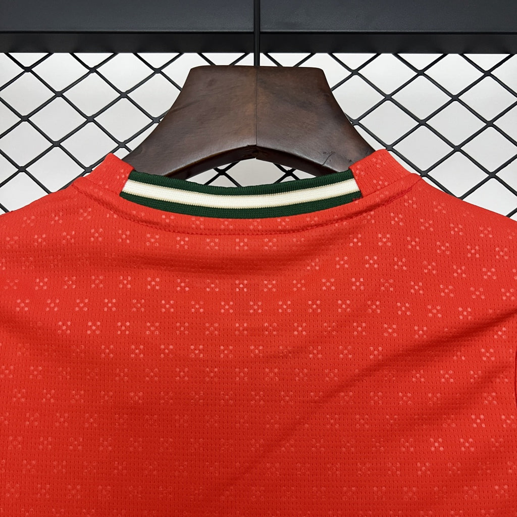 Kid's Portugal Home Long Sleeve Jersey+Shorts 2025