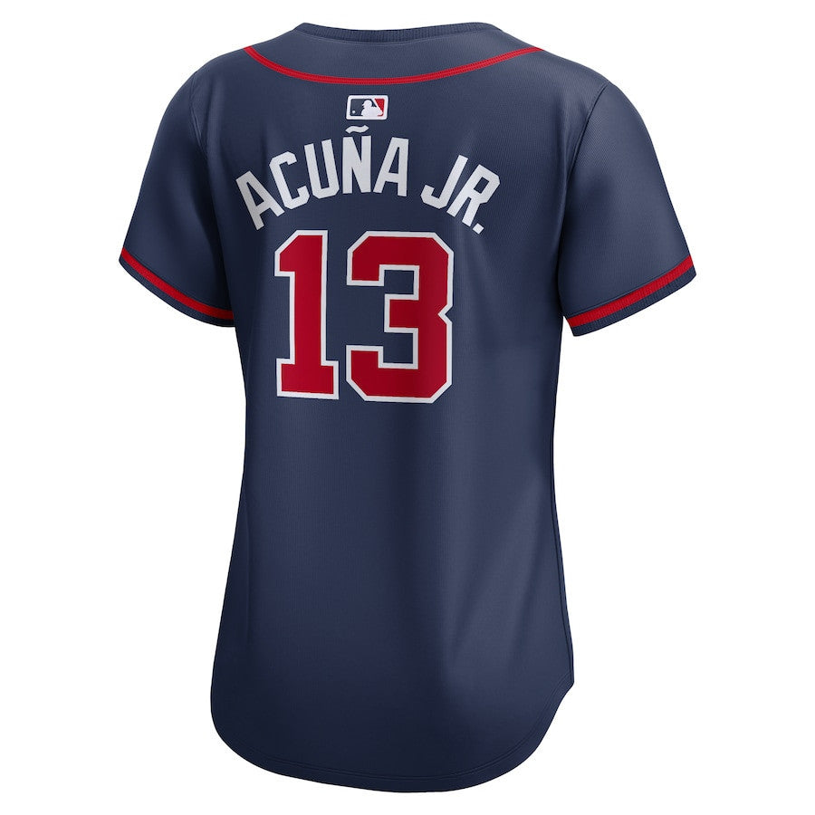 Ronald Acuña Jr. 13 Atlanta Braves Alternate Limited Women Player Jersey – Navy