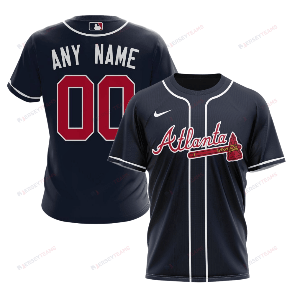 Atlanta Braves 2024/25 Alternate Kits Custom AOP T-Shirt - Navy