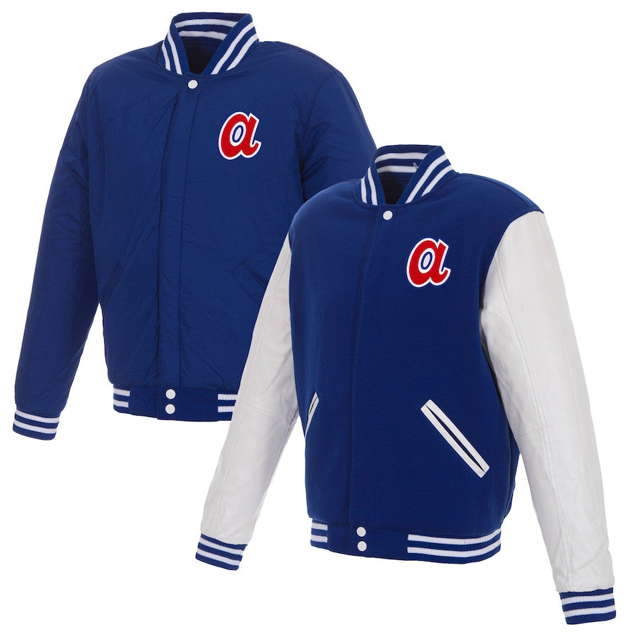 Atlanta Braves Reversible Fleece Full-Snap Jacket - Men's Royal