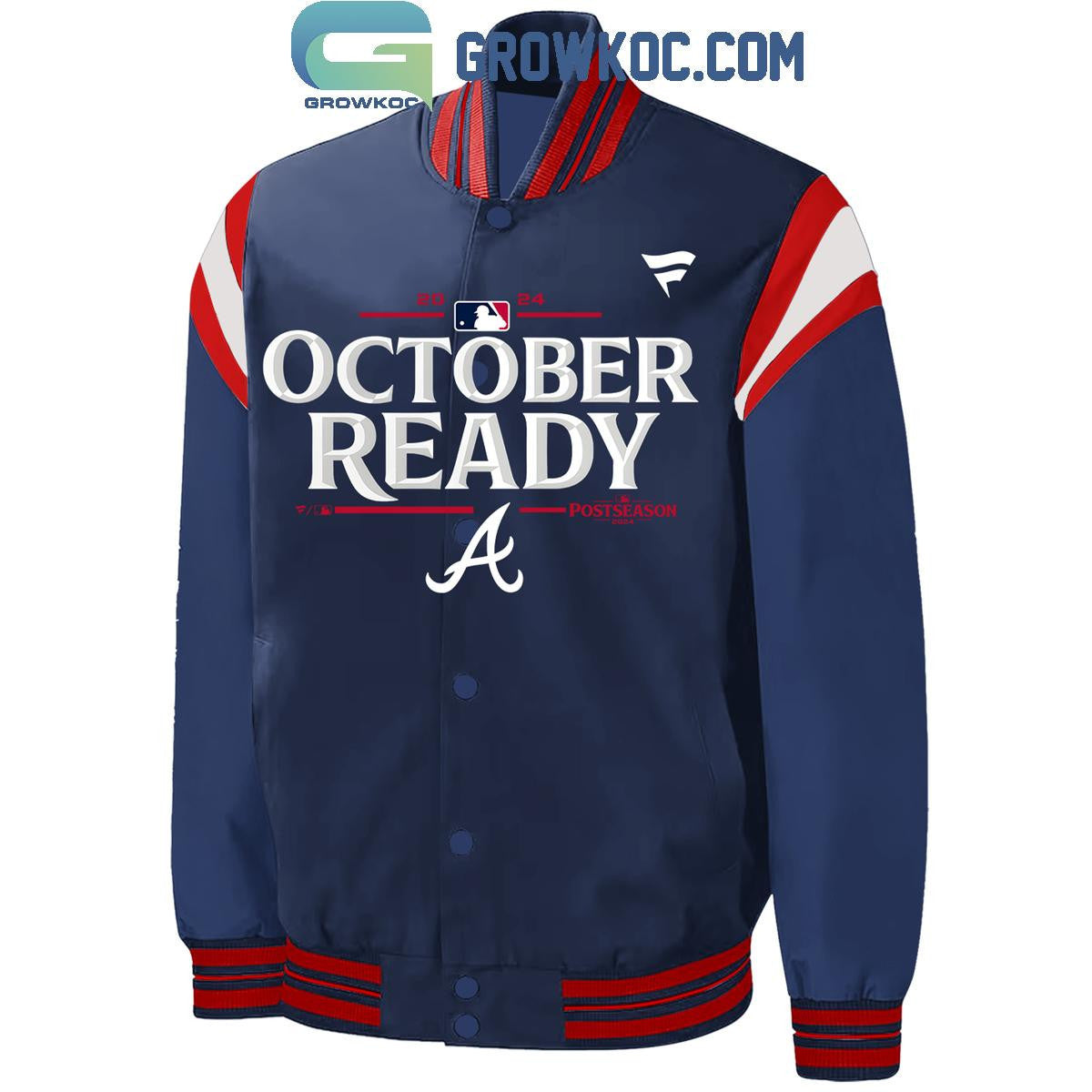Atlanta Braves 2024 MLB Postseason Baseball Jacket - All Over Printed - Blue - All-Over-Printed Jacket