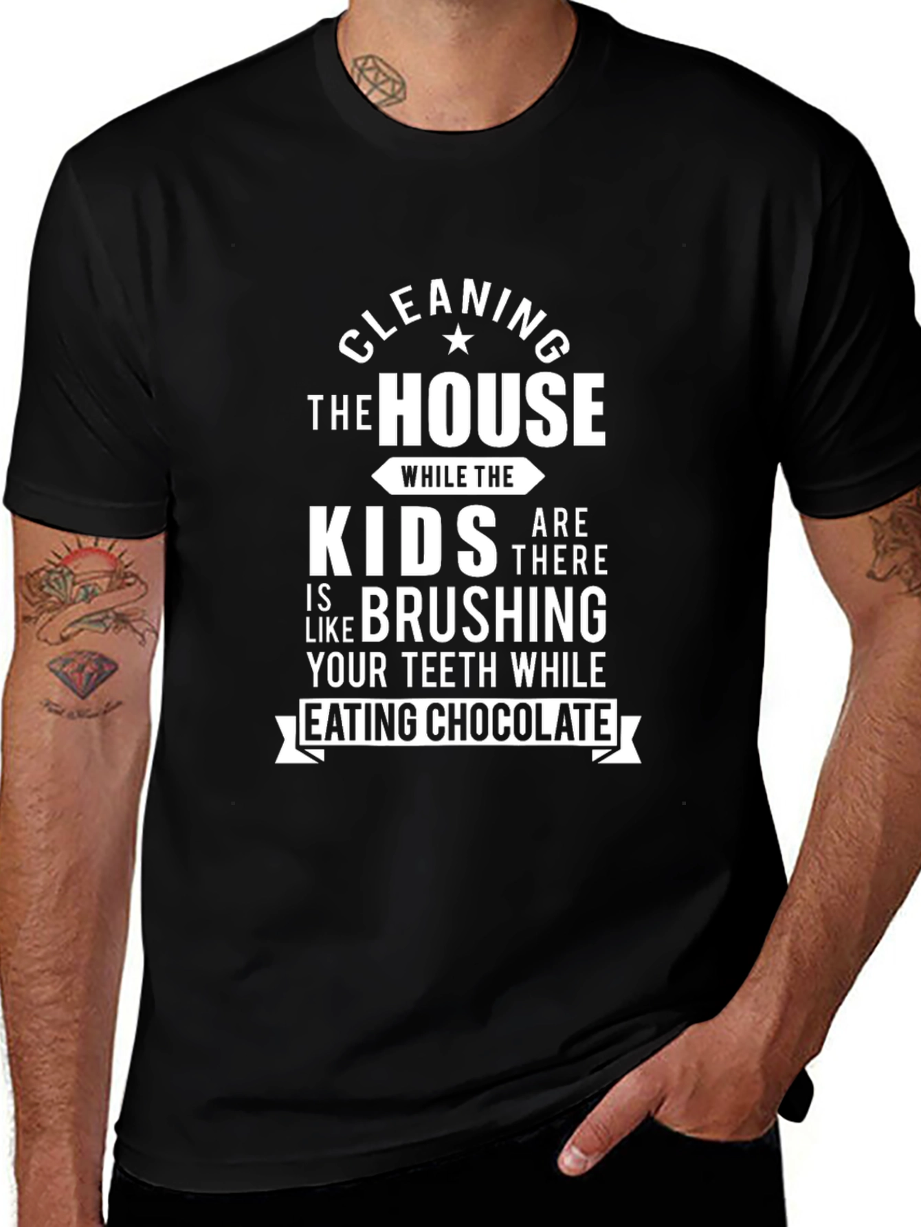 Cleaning House While Kids Tee - Funny Mom T-Shirt