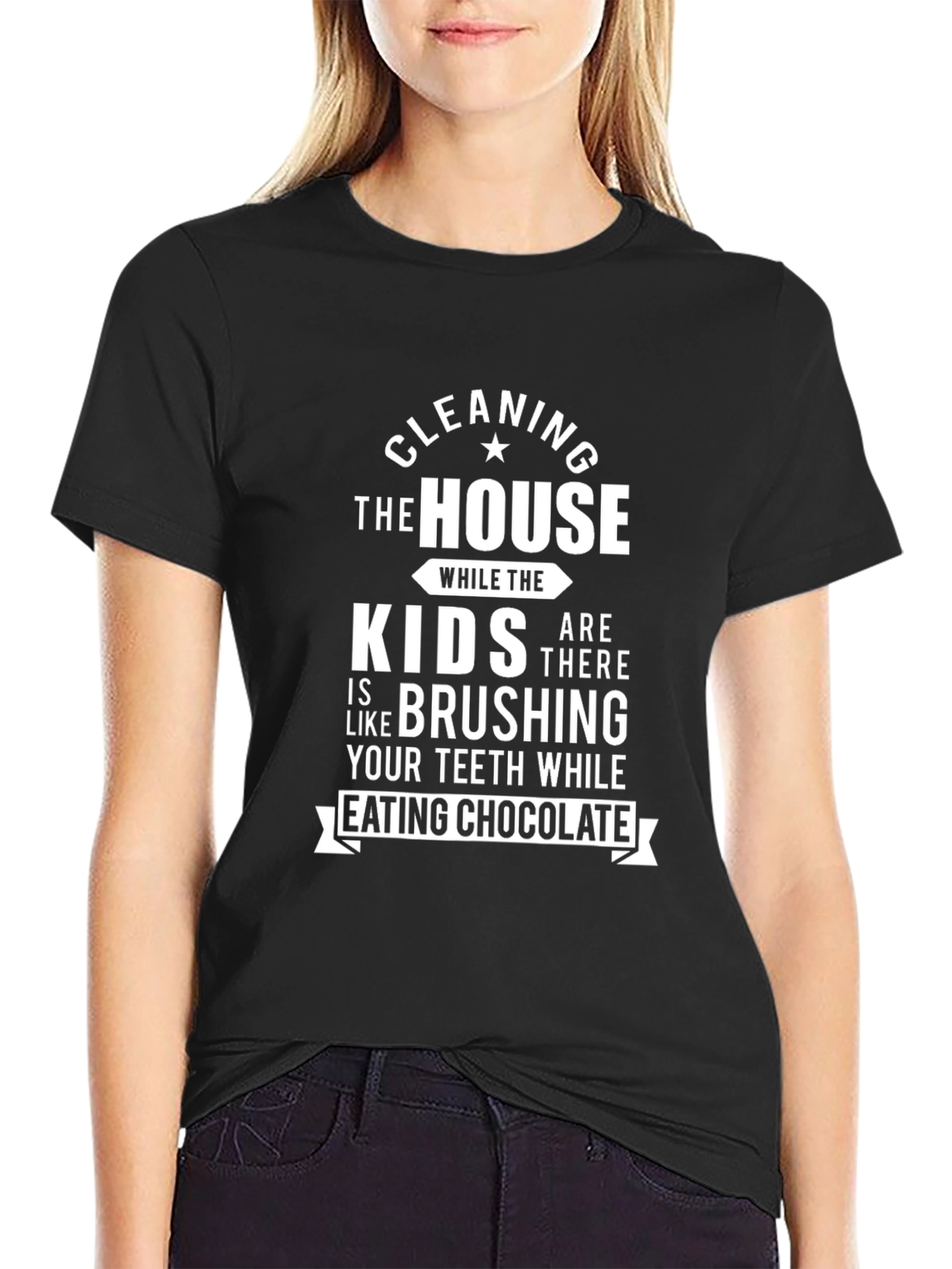 Cleaning House While Kids Tee - Funny Mom T-Shirt