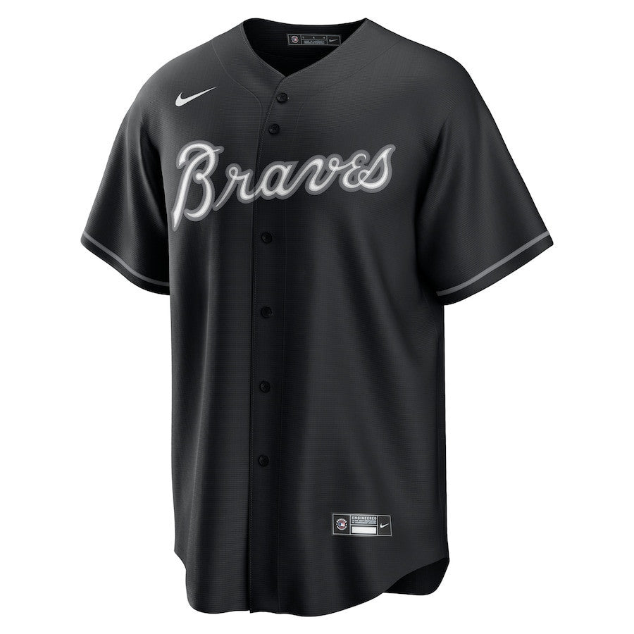 Atlanta Braves Lights Out Men Jersey - Black