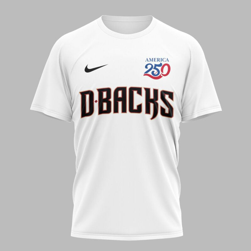 Arizona Diamondbacks x 250 Years Of America Premium All Over Printed T-shirt - White