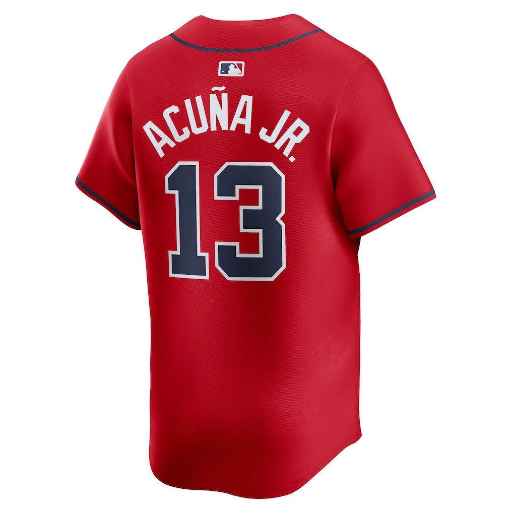 Ronald Acuña Jr. 13 Atlanta Braves Alternate Limited Player Men Jersey – Red