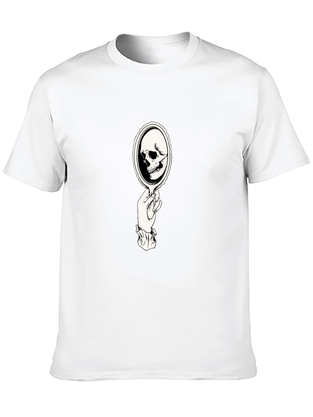 Skull Mirror Graphic Tee - Black